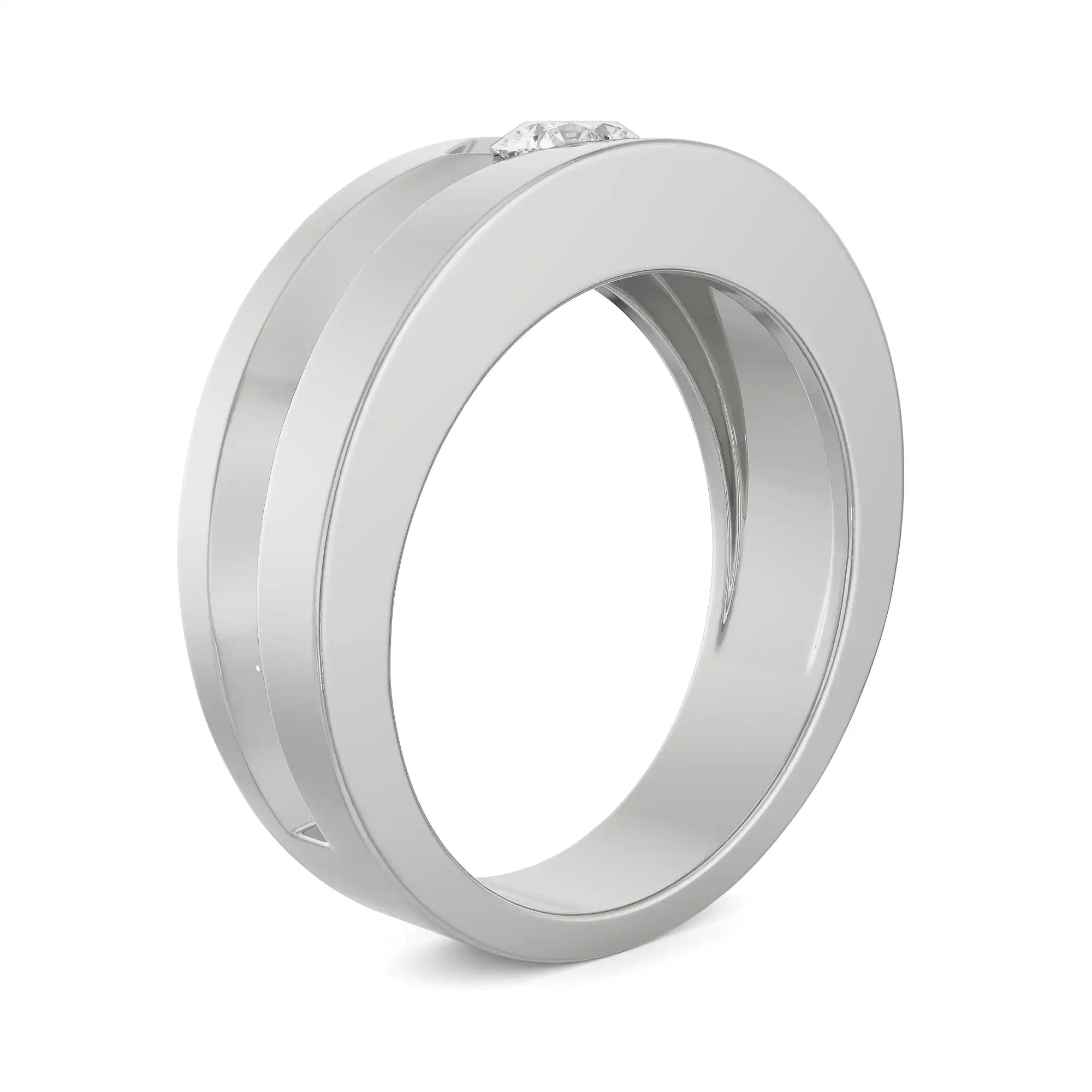 Noel Solitaire Ring for Men Side View