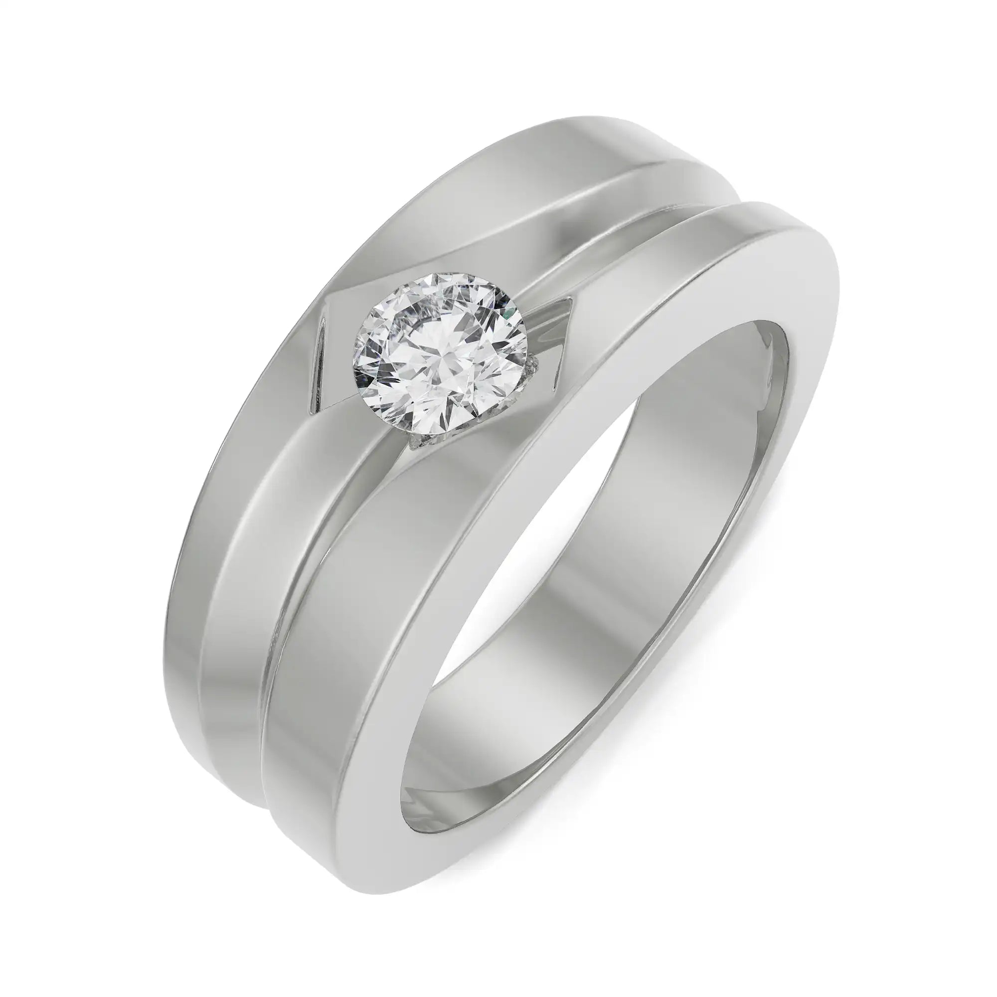Noel Solitaire Ring for Men Top View