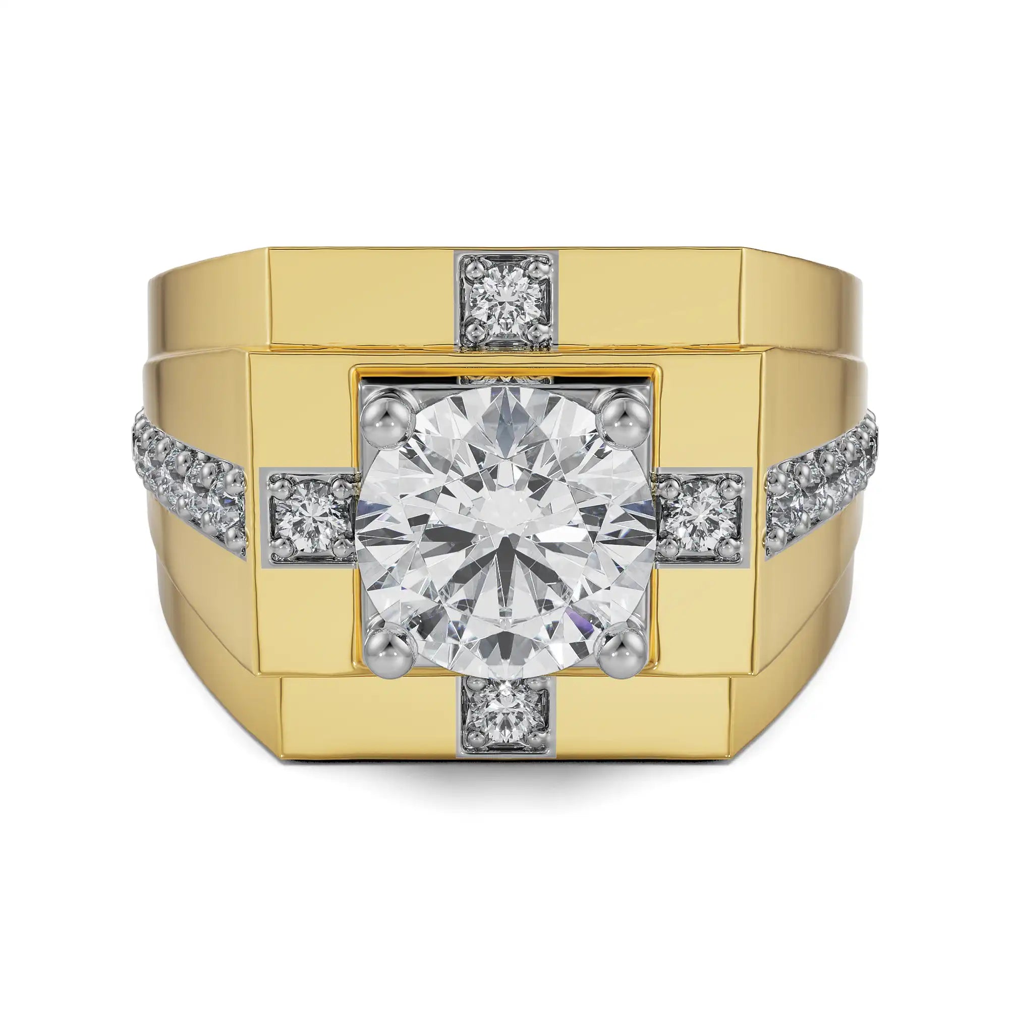 Shop Round Lab Grown Diamond Ring for Men 100% Certified Diamond