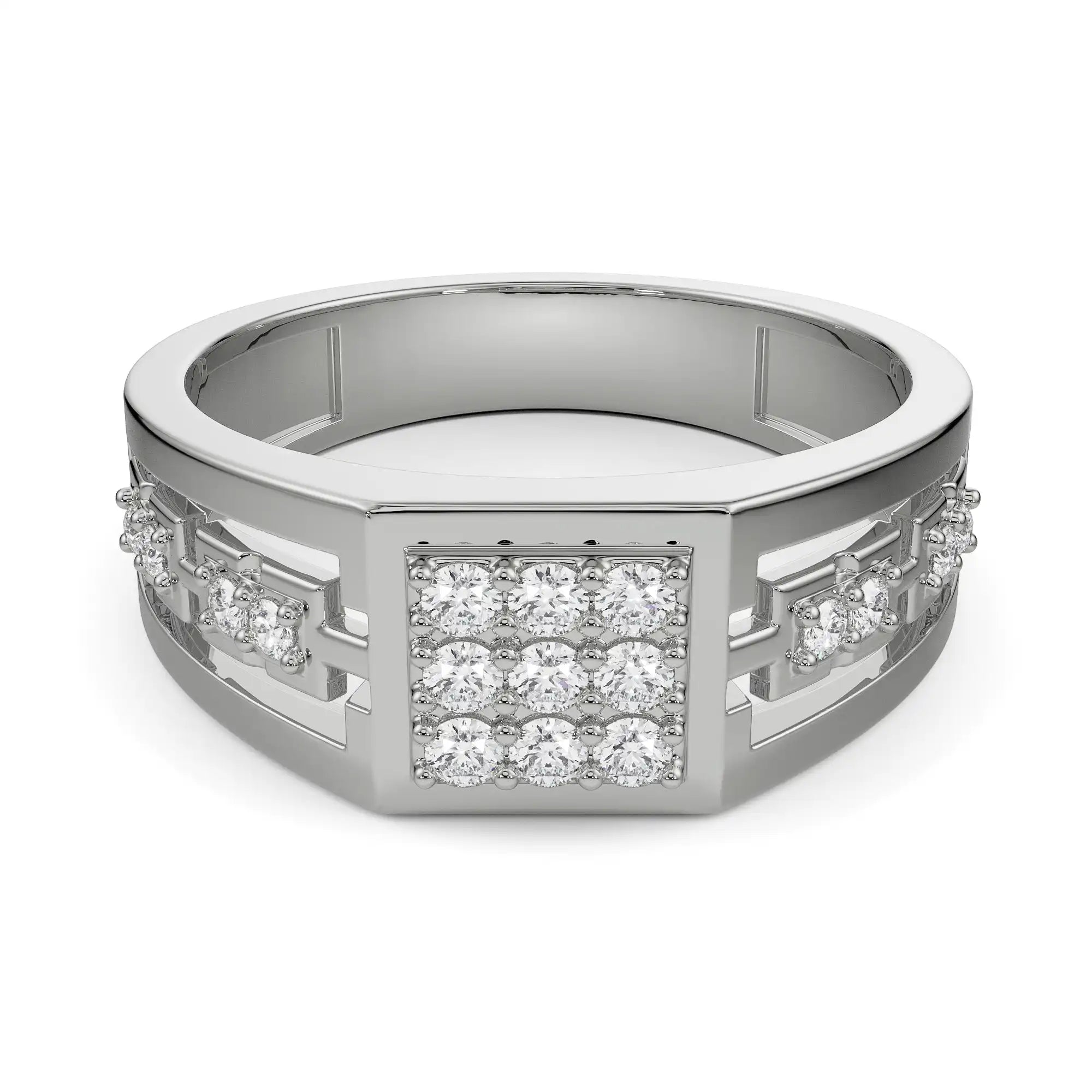 Vespa Wedding Band for Men Front View in 9KT