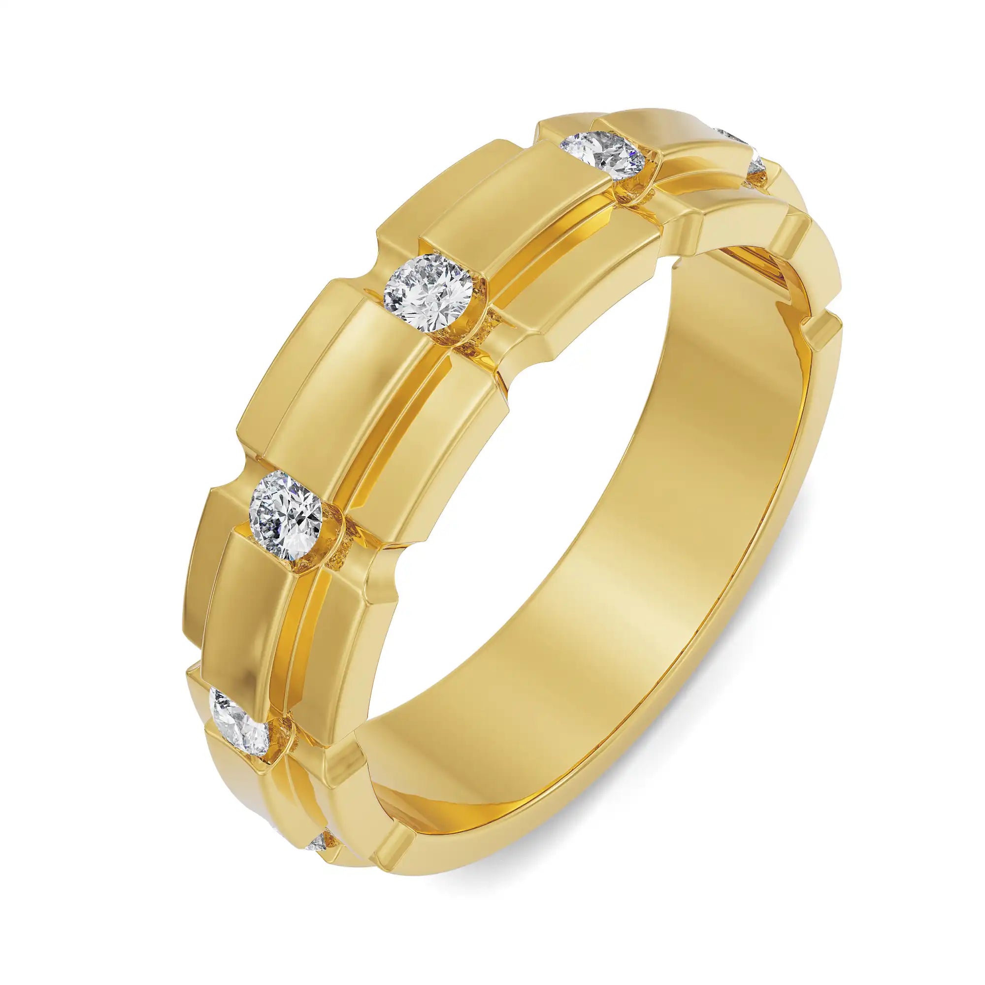 Septet Wedding Band for Men Top View