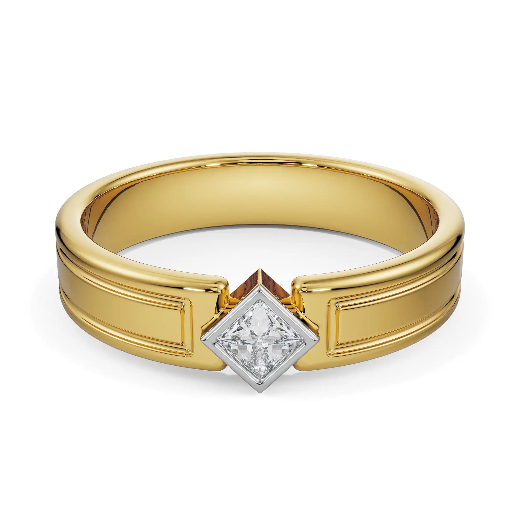 Buy Tilted Princess Cut Lab Grown Diamond Wedding Band at Emori