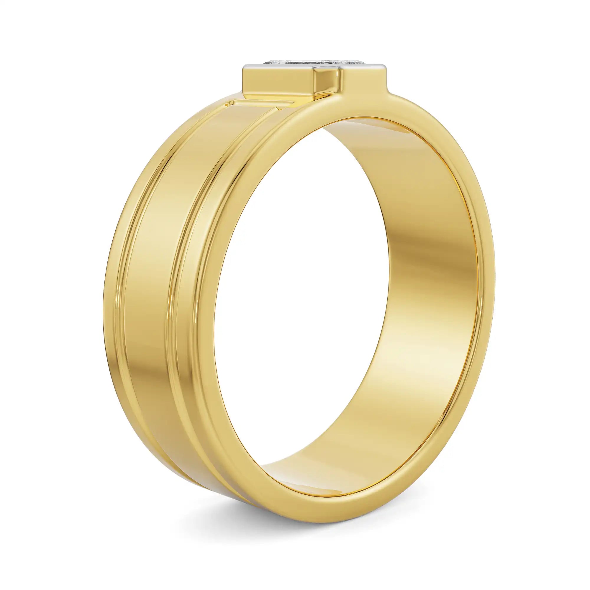 Alpha Wedding Ring for Men Side View