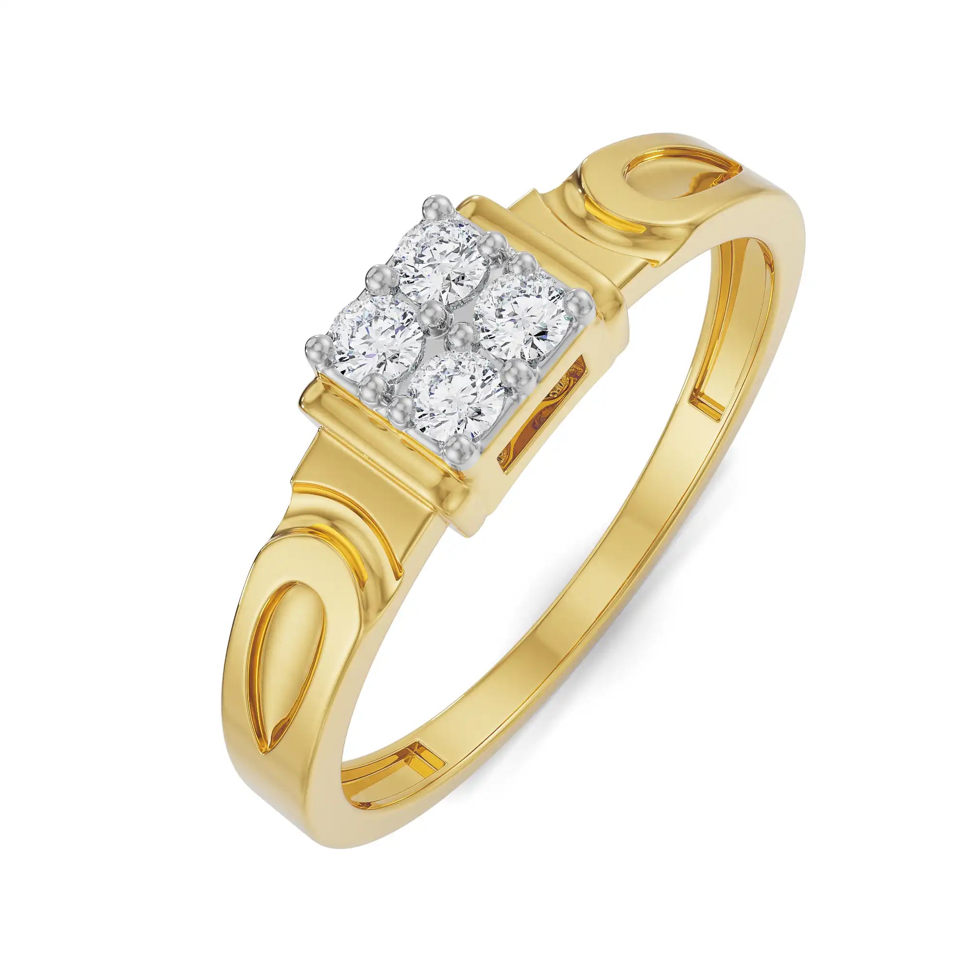 Quartet Diamond Wedding Band Top View