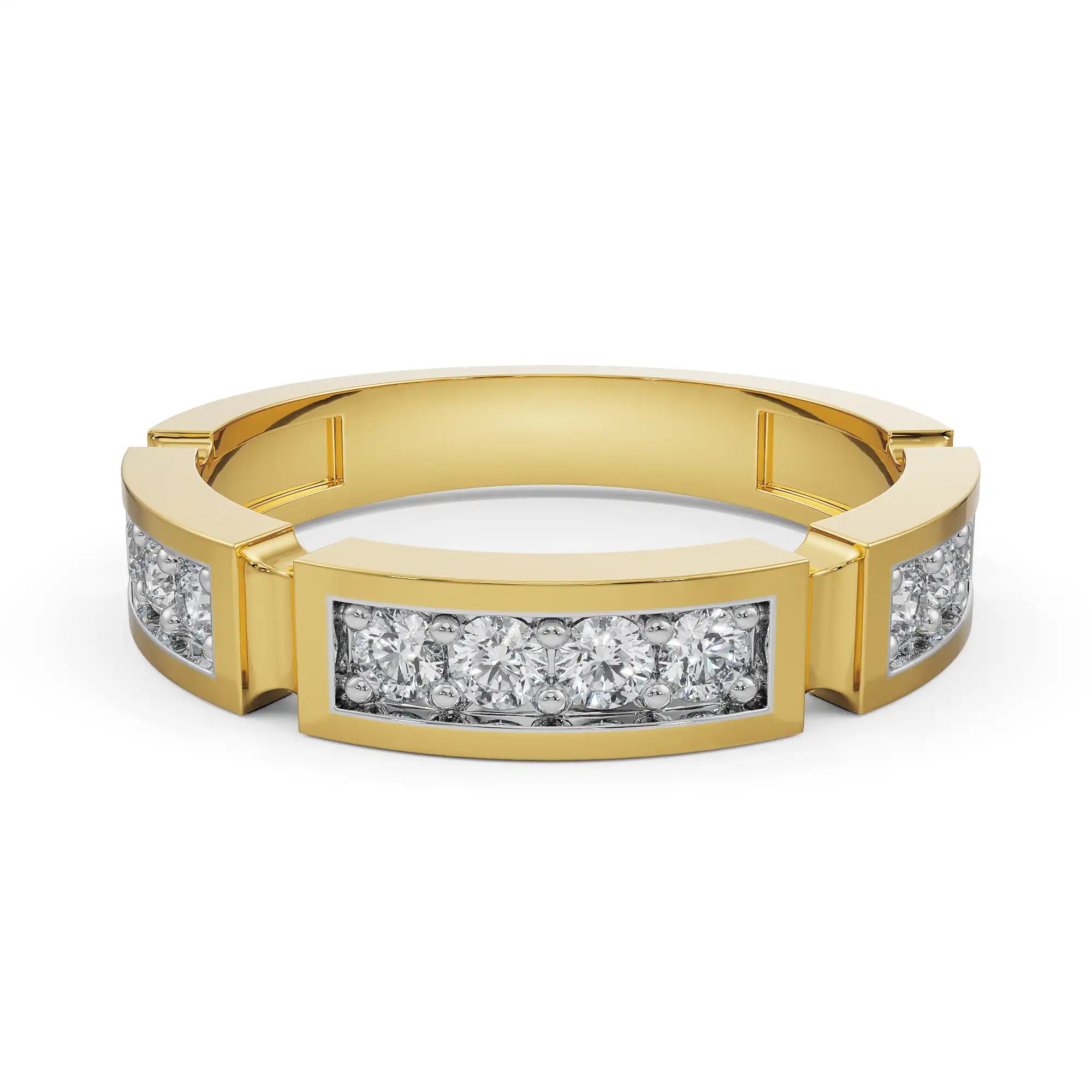Elior Wedding Band Front View in 9KT