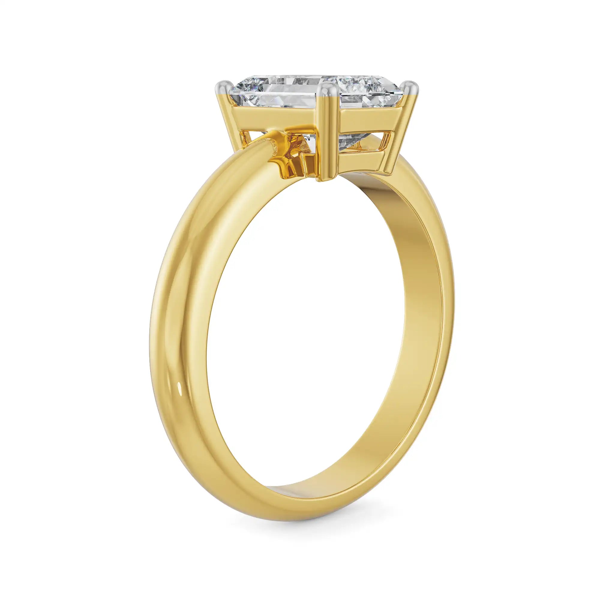 Timeless Emerald Cut Men Diamond Ring Side View