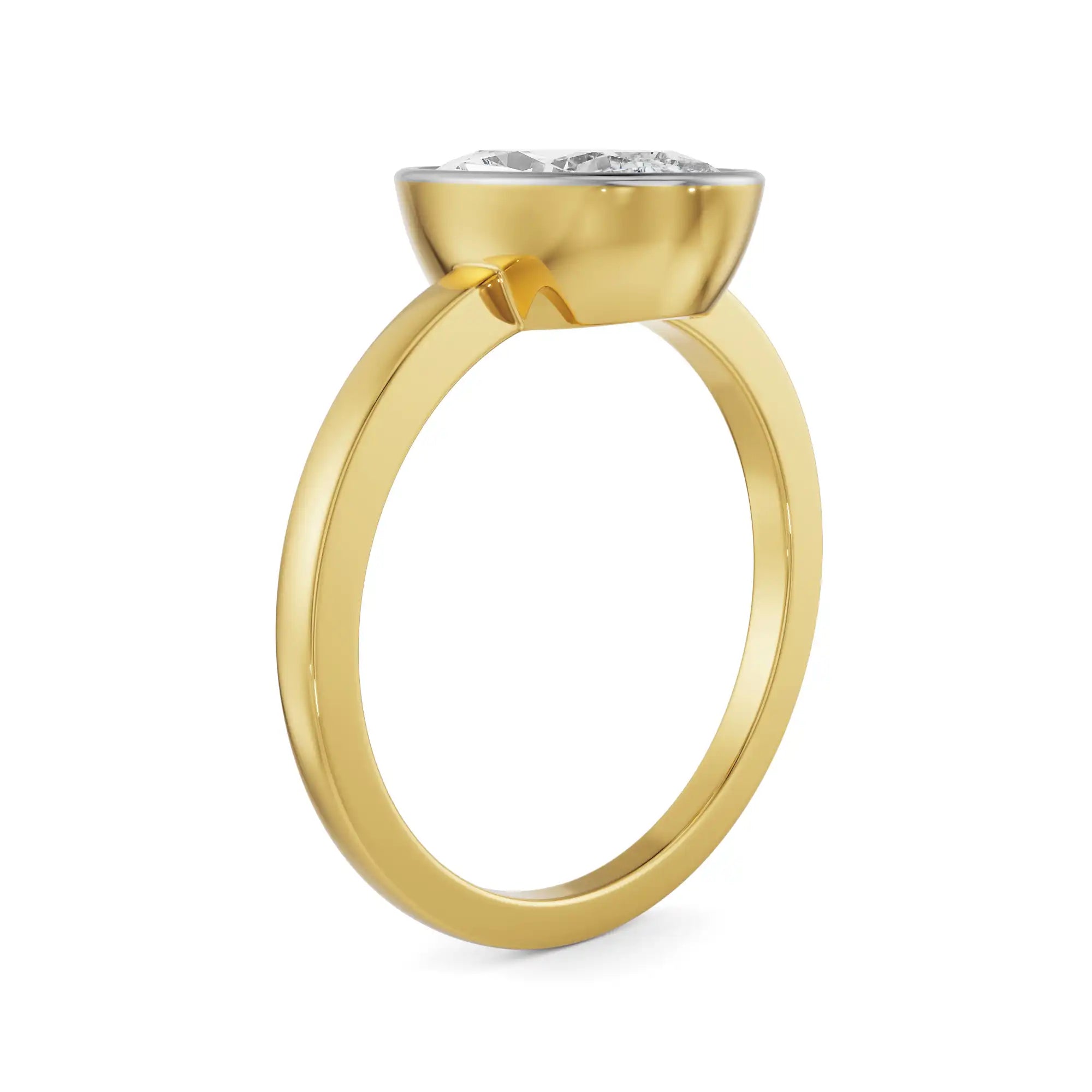 Classic Oval Cut Men Diamond Ring Side View