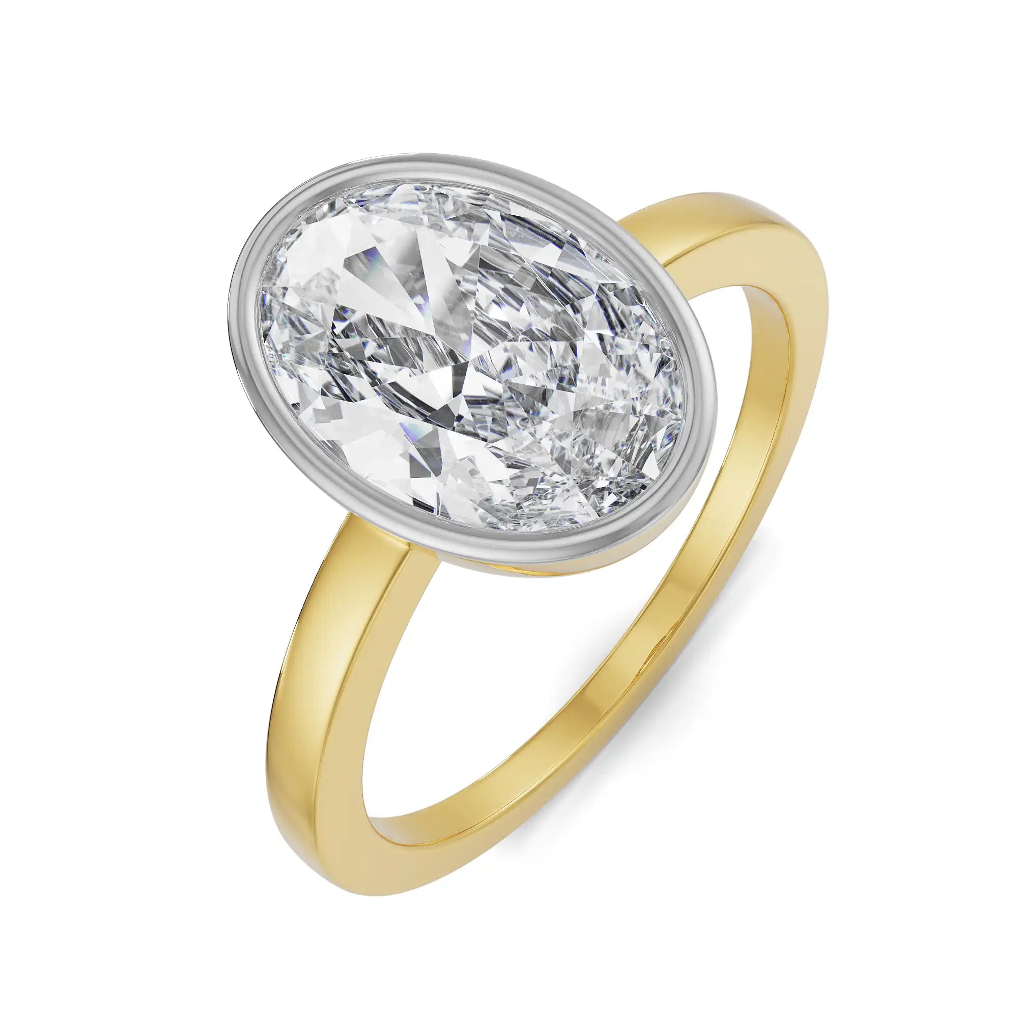 Classic Oval Cut Men Diamond Ring Top View