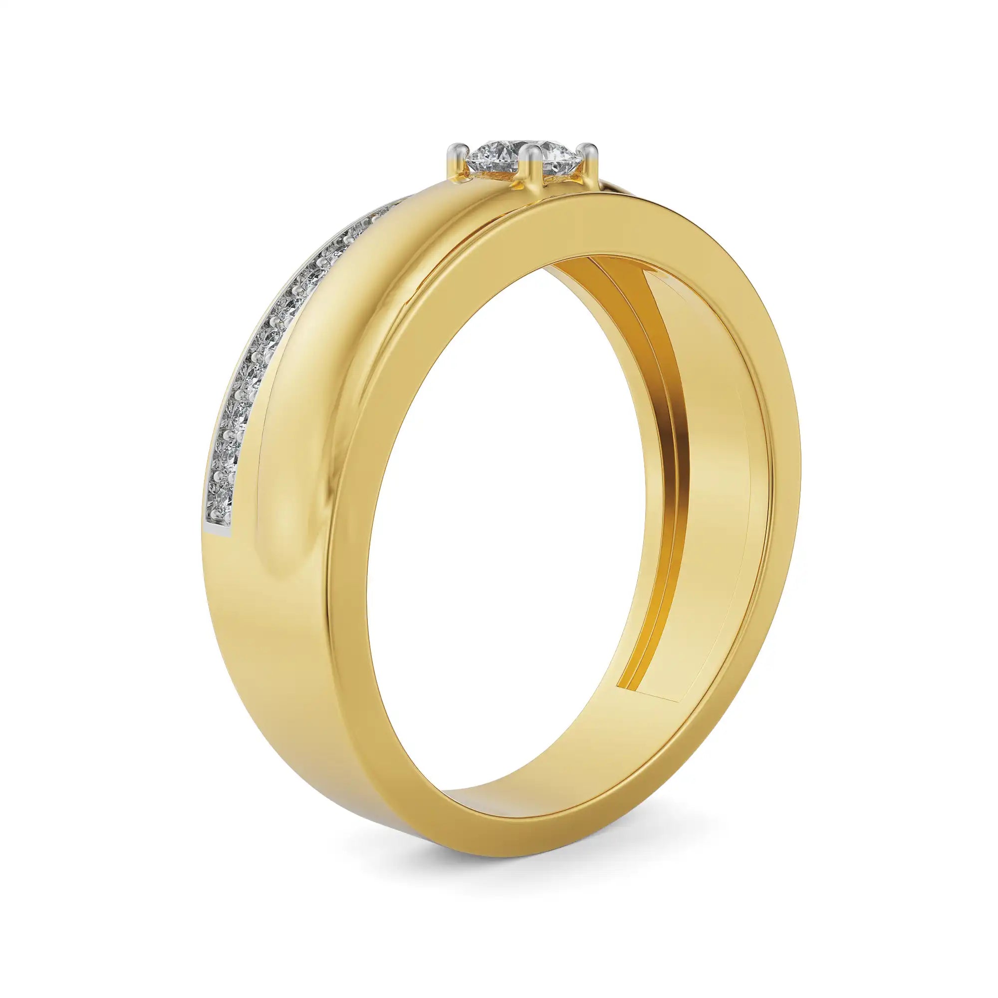 Sleek Line Pave Diamond Band Side View