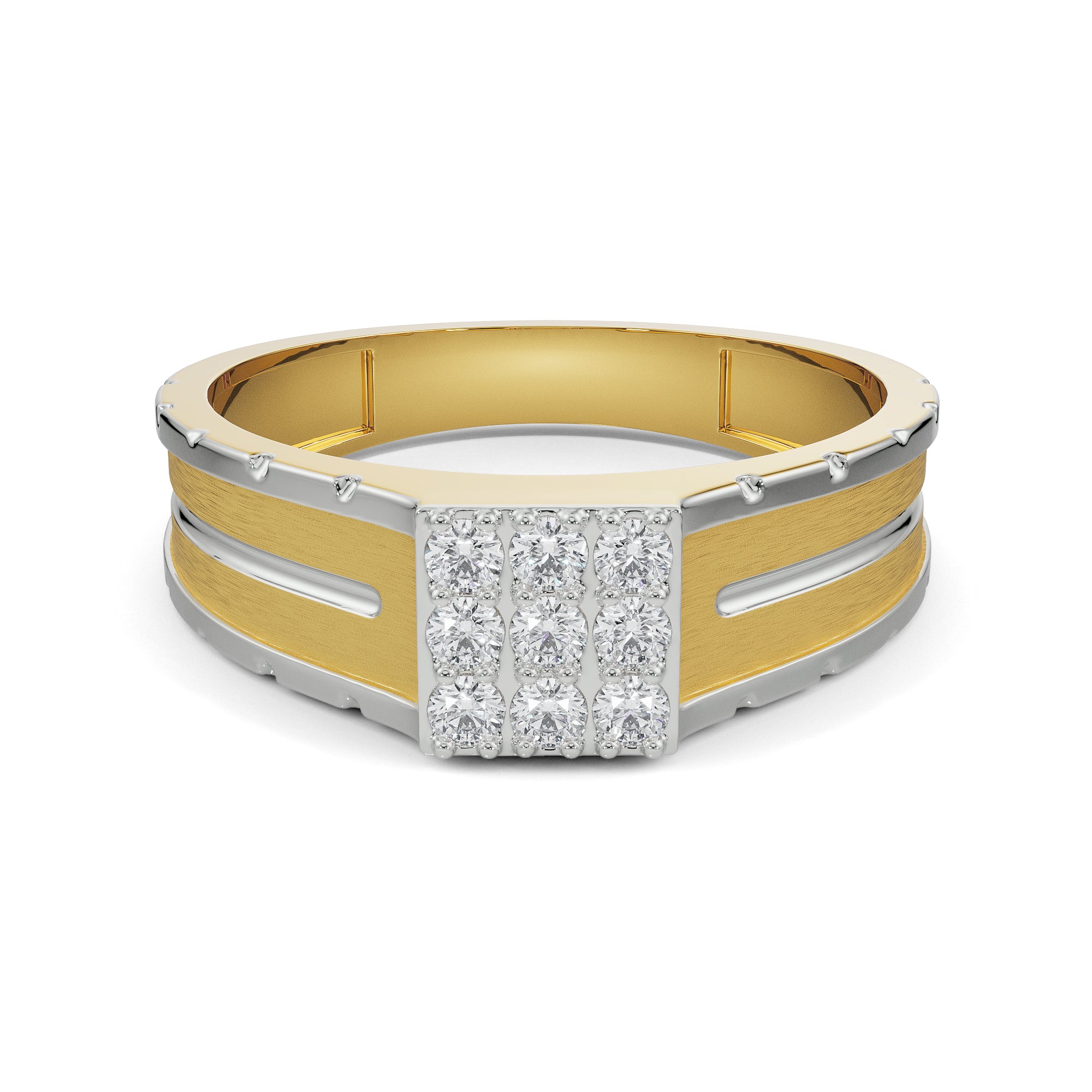 Dewy Quad Diamond Band for Men Front View