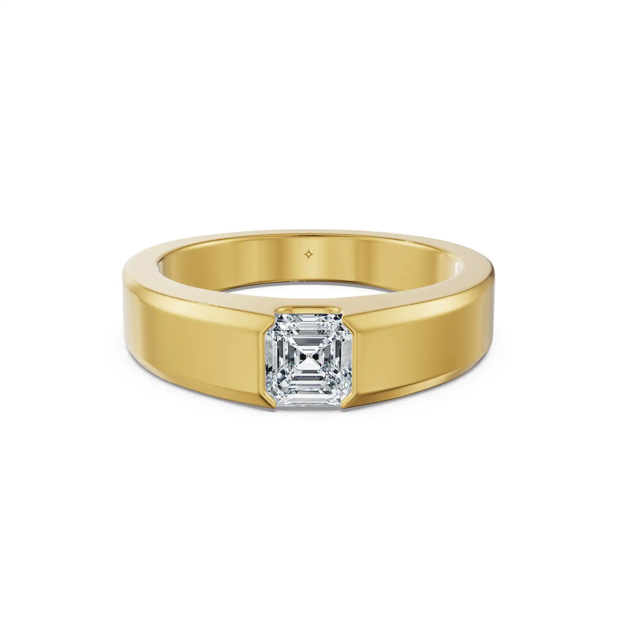 Asscher Edge Men’s Lab Grown Diamond Ring