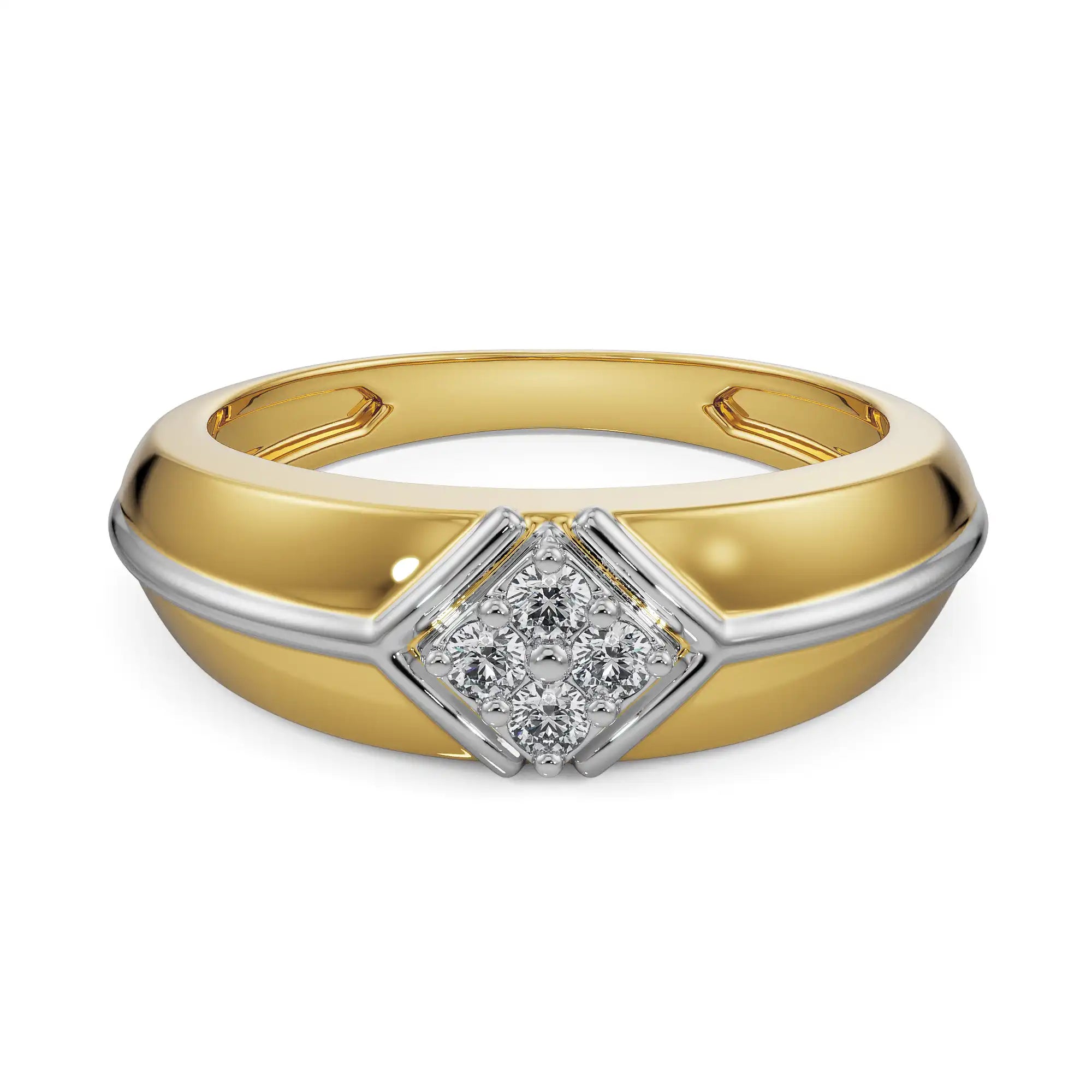 Ezra Diamond Ring Front View in 9KT