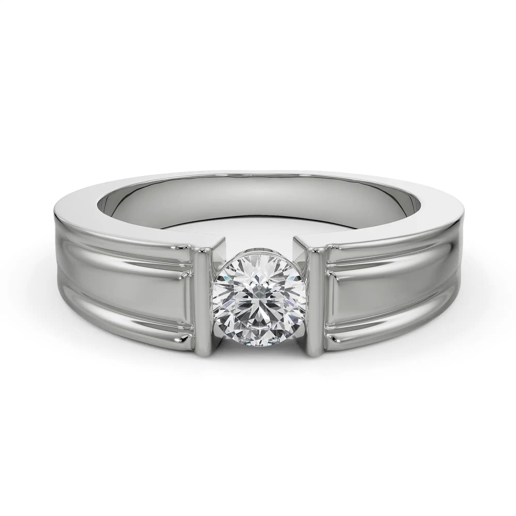 Odra Solitaire Diamond Ring Front View in 9KT