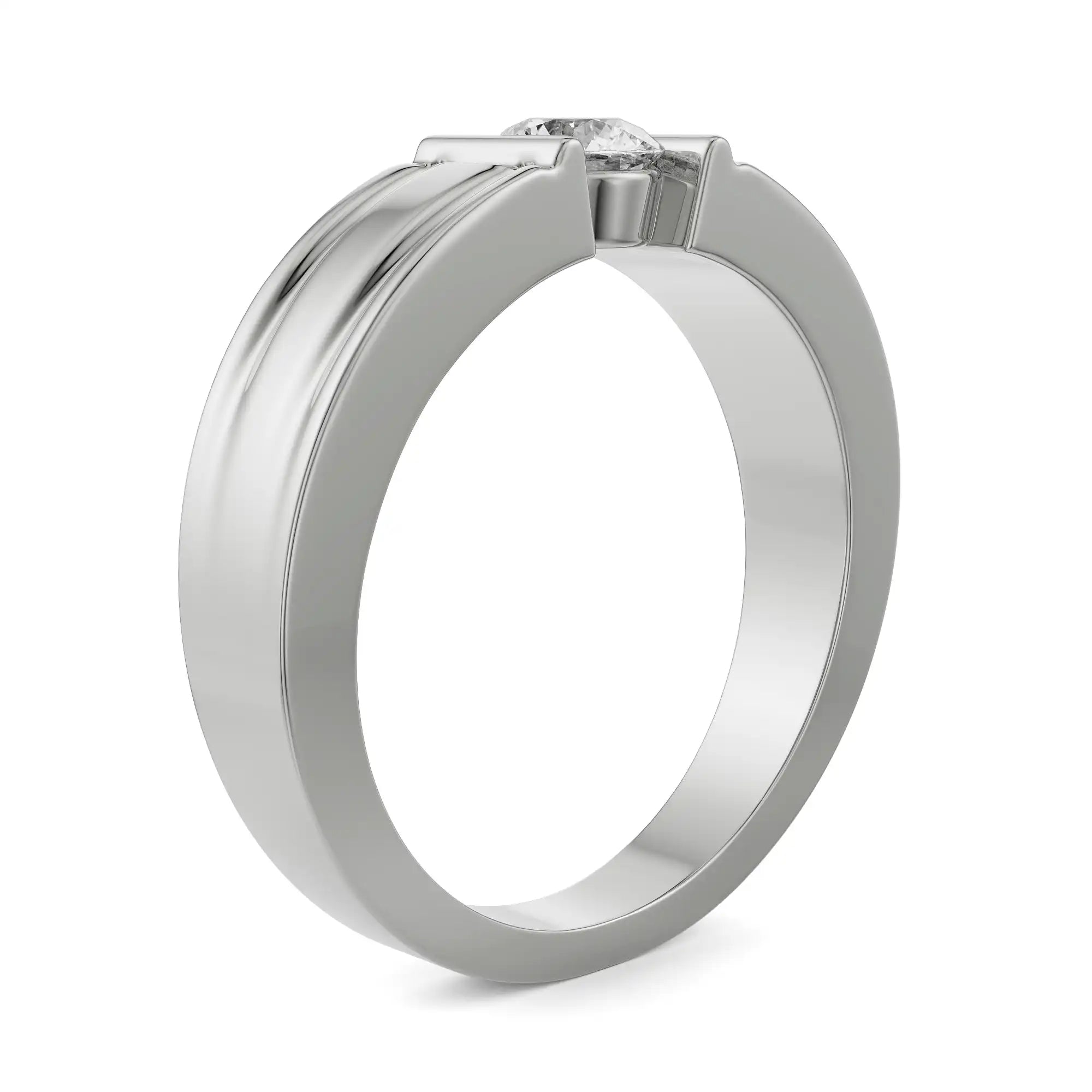 Odra Solitaire Diamond Ring Side View