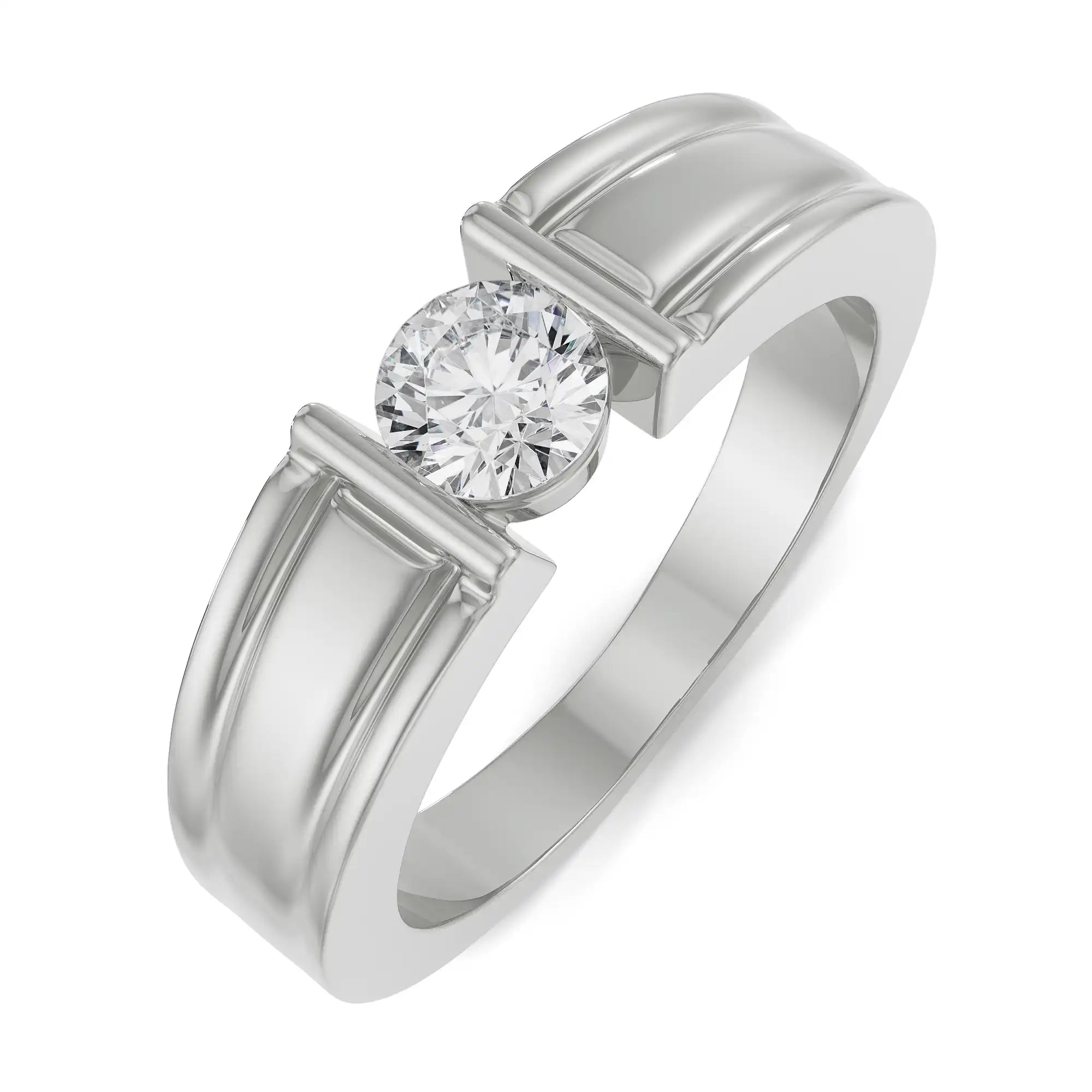 Odra Solitaire Diamond Ring Top View