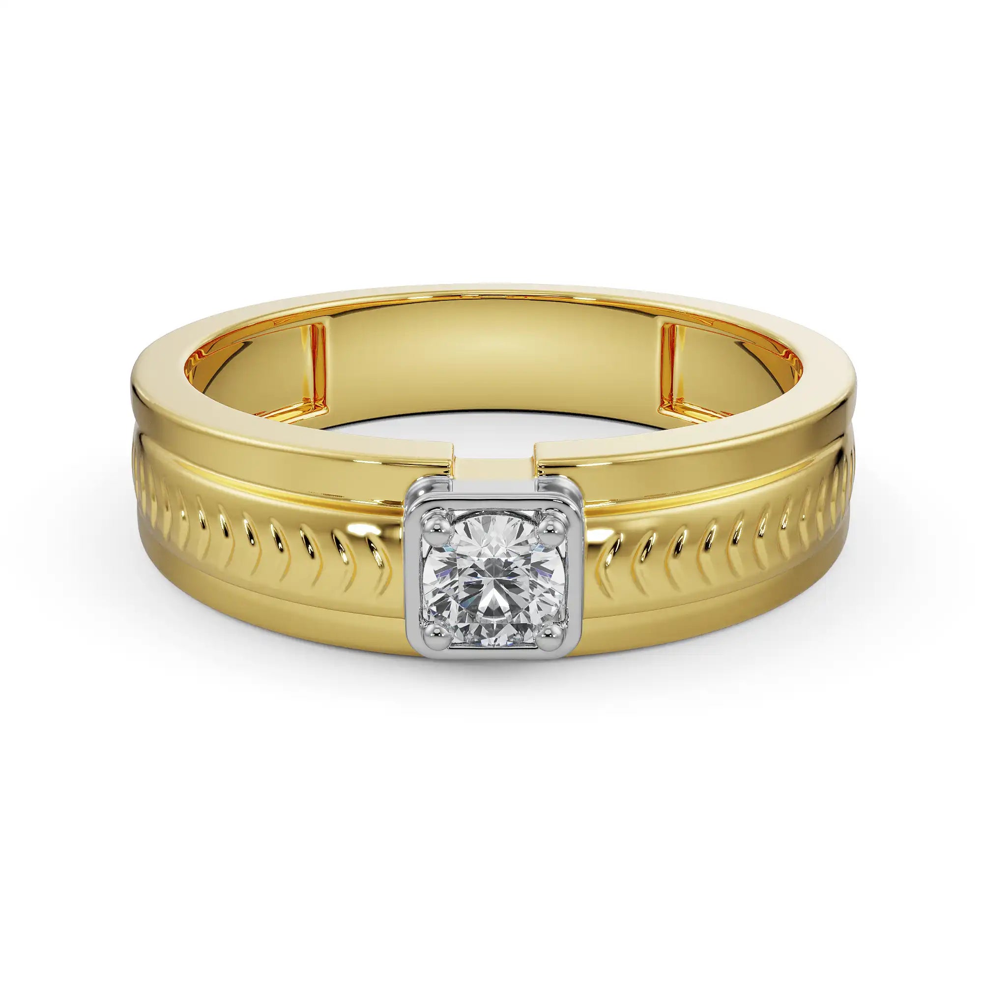 Liam Diamond Ring for Men Front View in 9KT