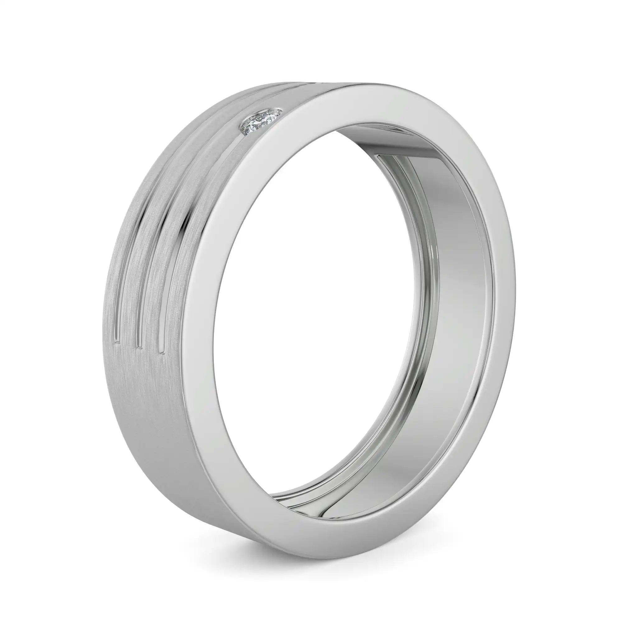 Tri Diamond Band for Men Side View