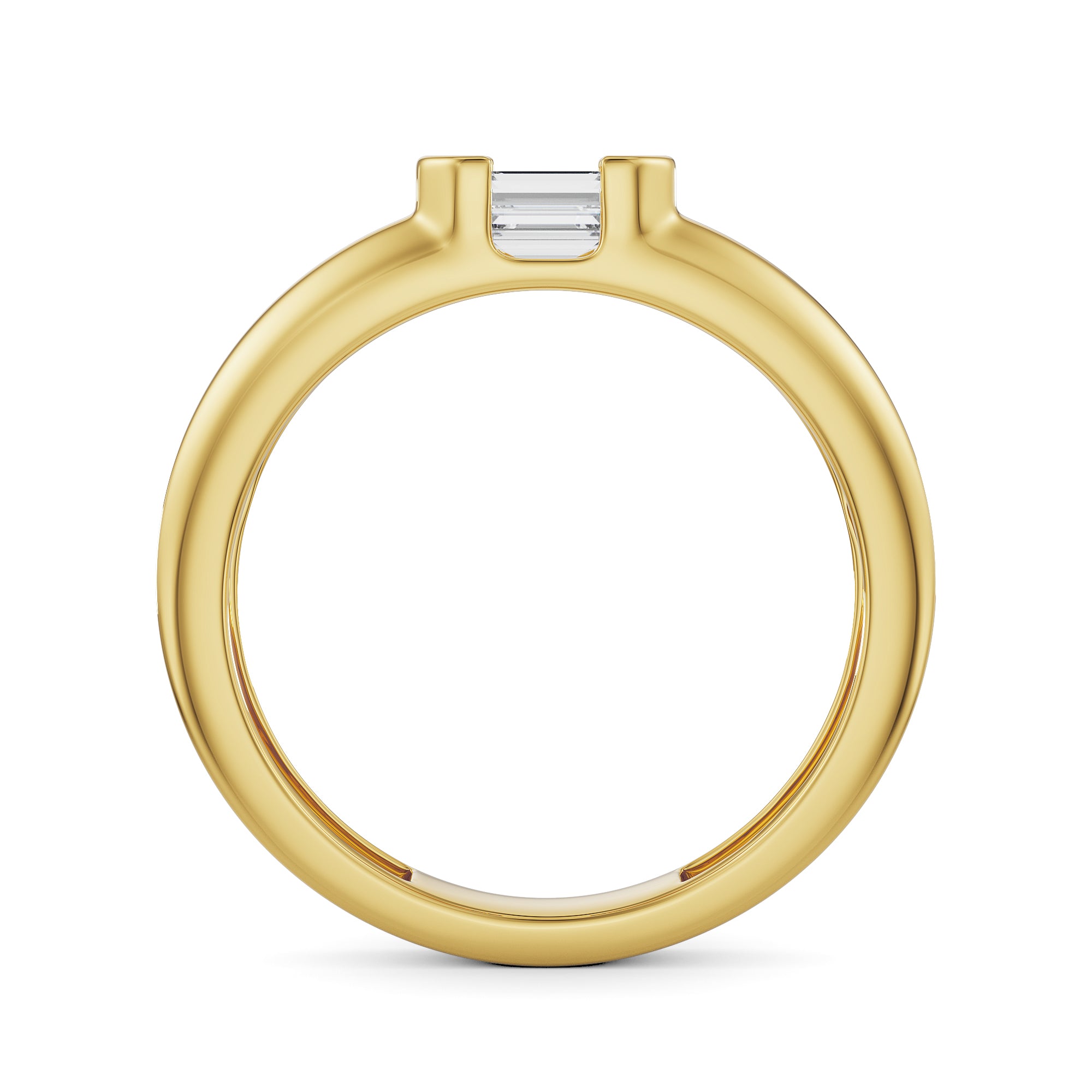 Bold Emerald Men's Ring Back View