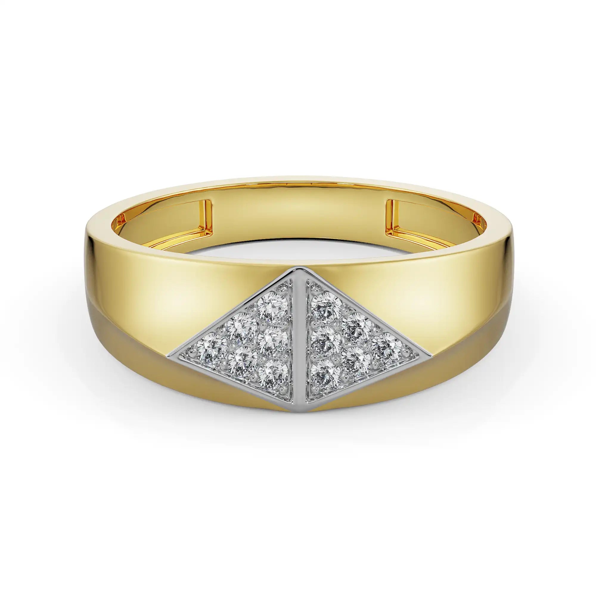 Artisanal Diamond Band for Men Front View in 9KT