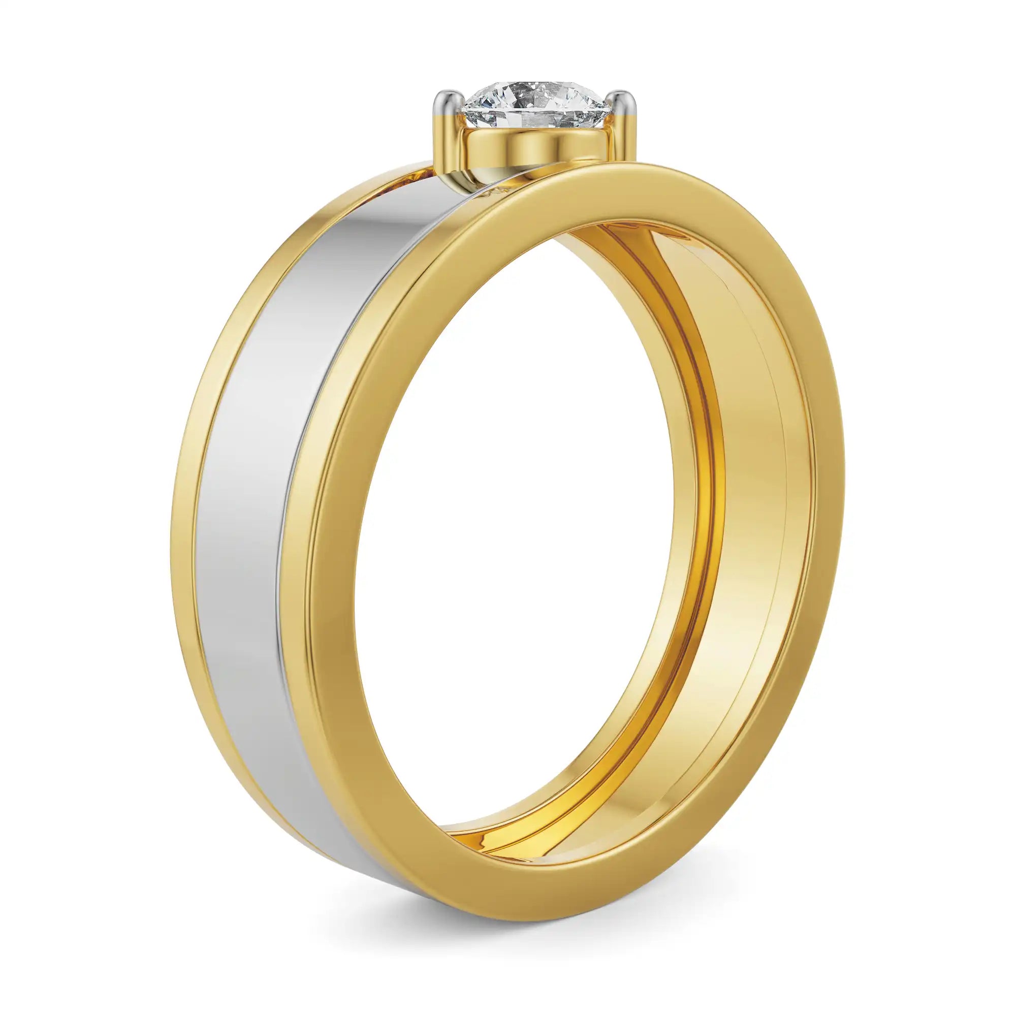 Crimson Diamond Ring for Him Side View