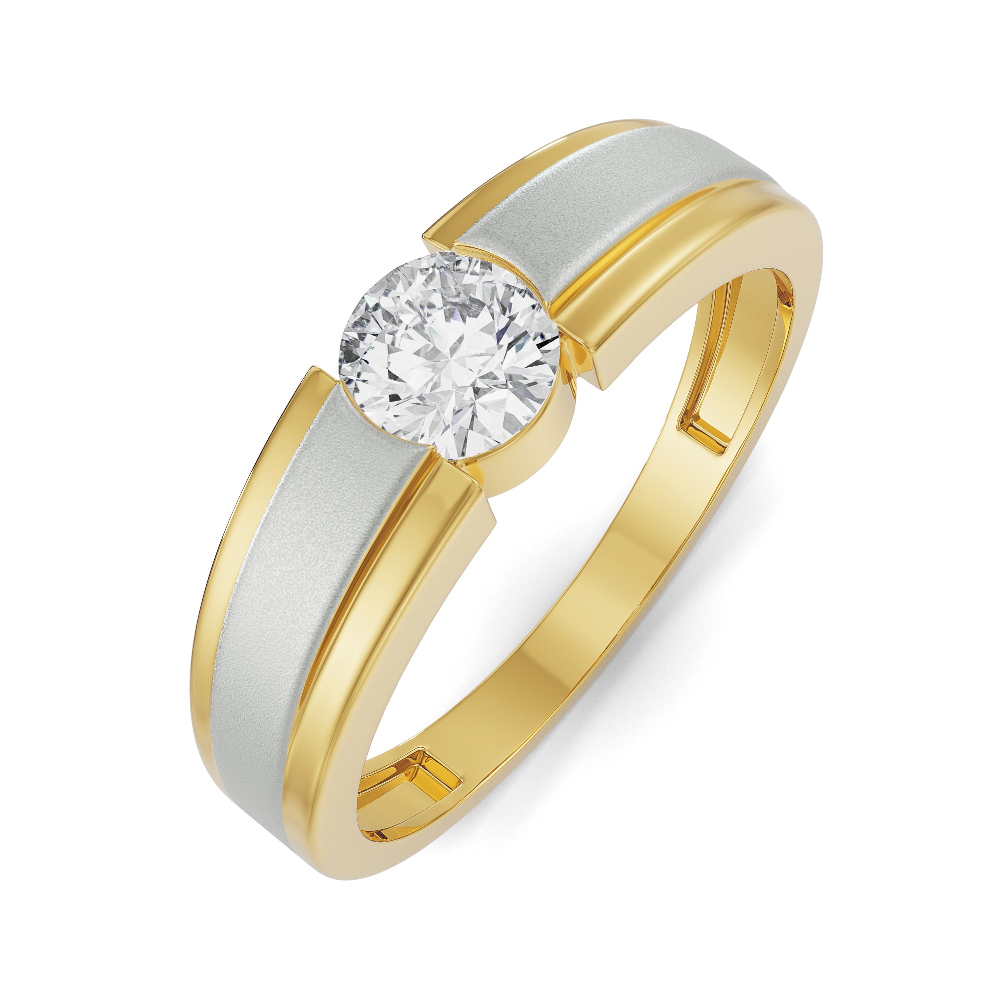 Sparkling Solitaire Band for Men Top View