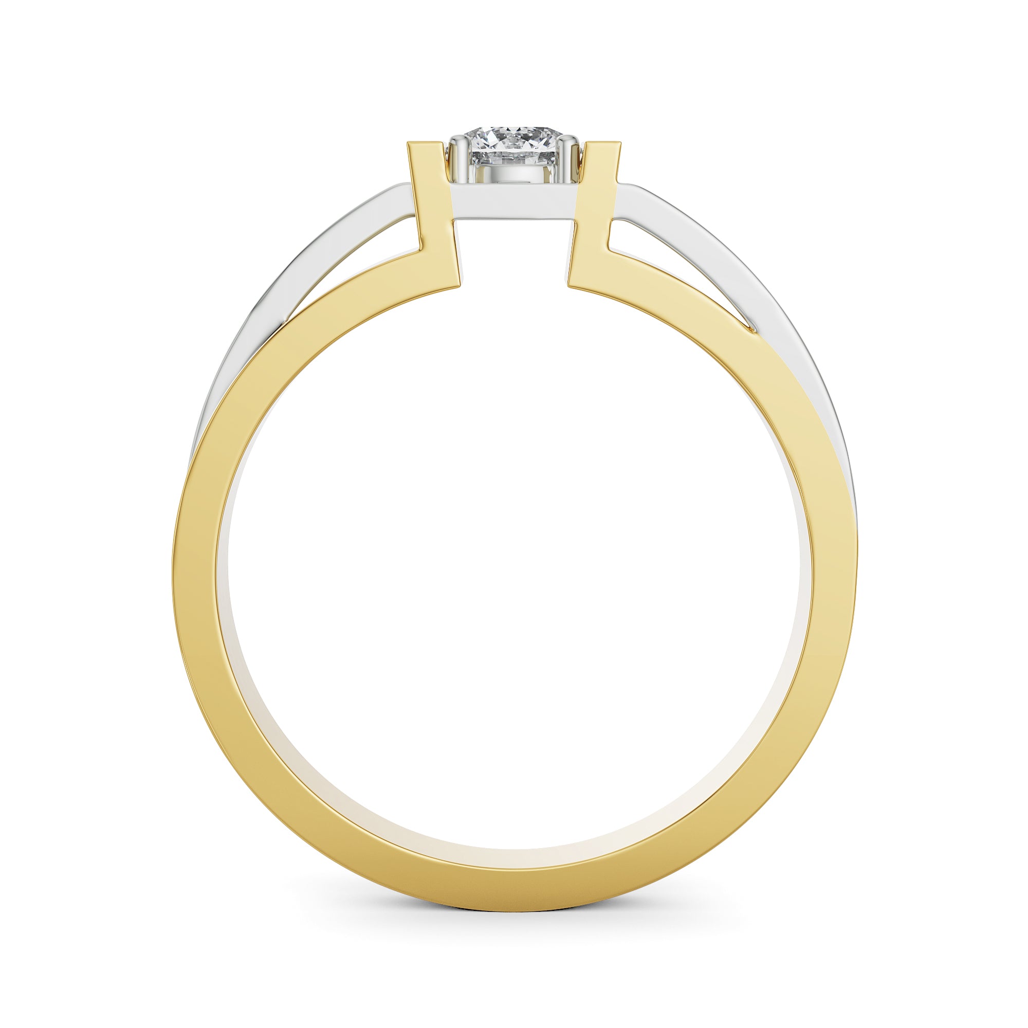 Classic Solitaire Diamond Band for Men Back View