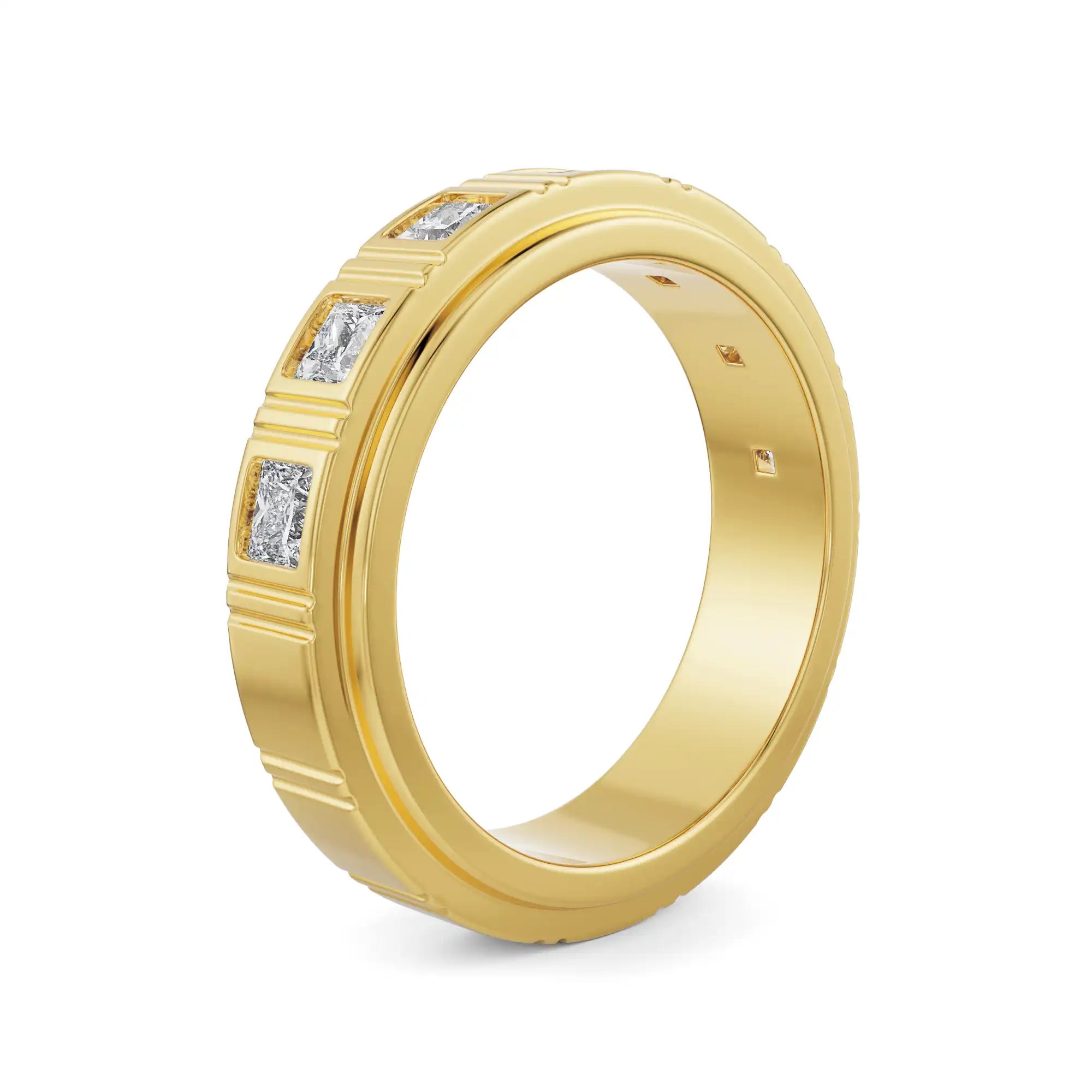 Men’s Princess Cut Diamond Band Side View