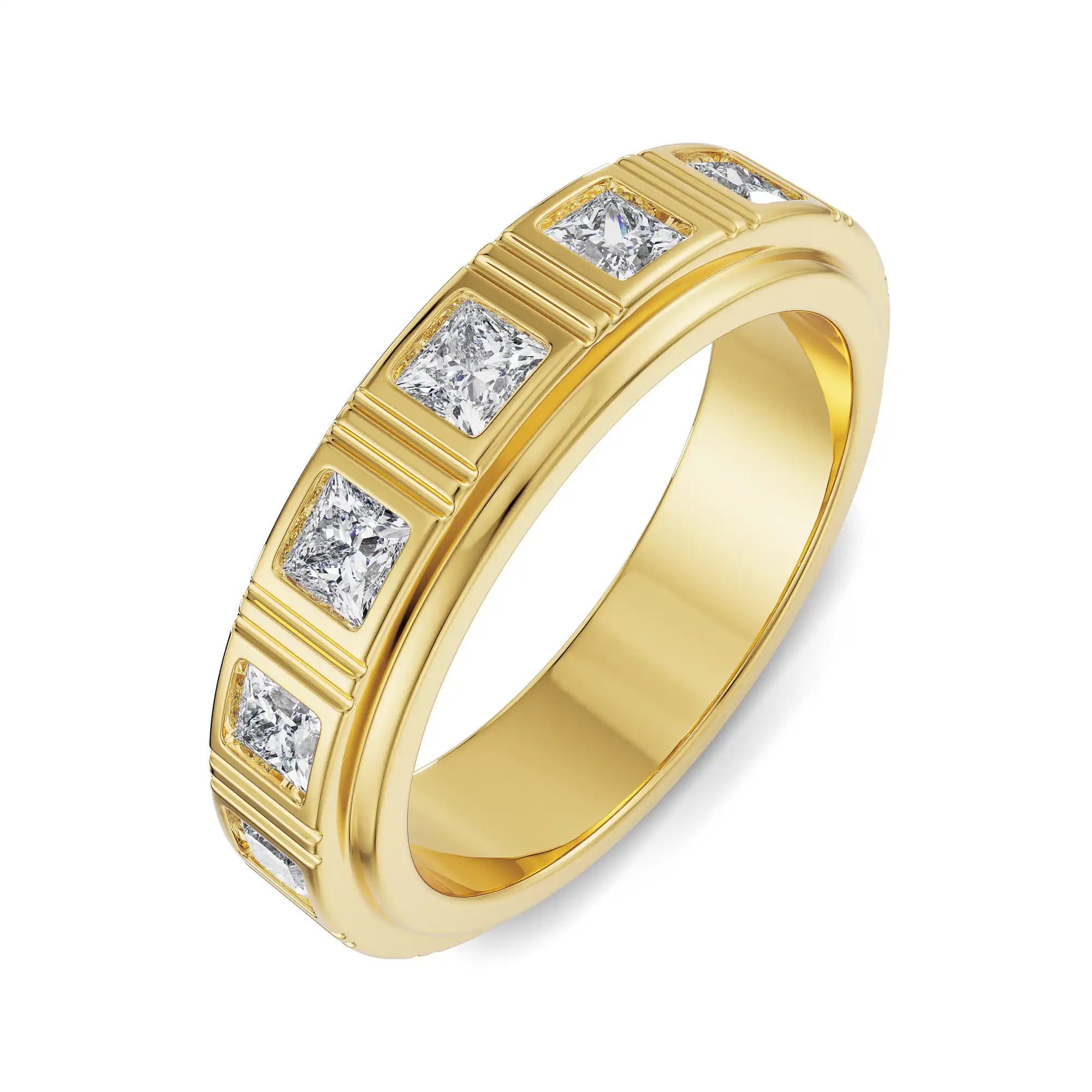 Men’s Princess Cut Diamond Band Top View