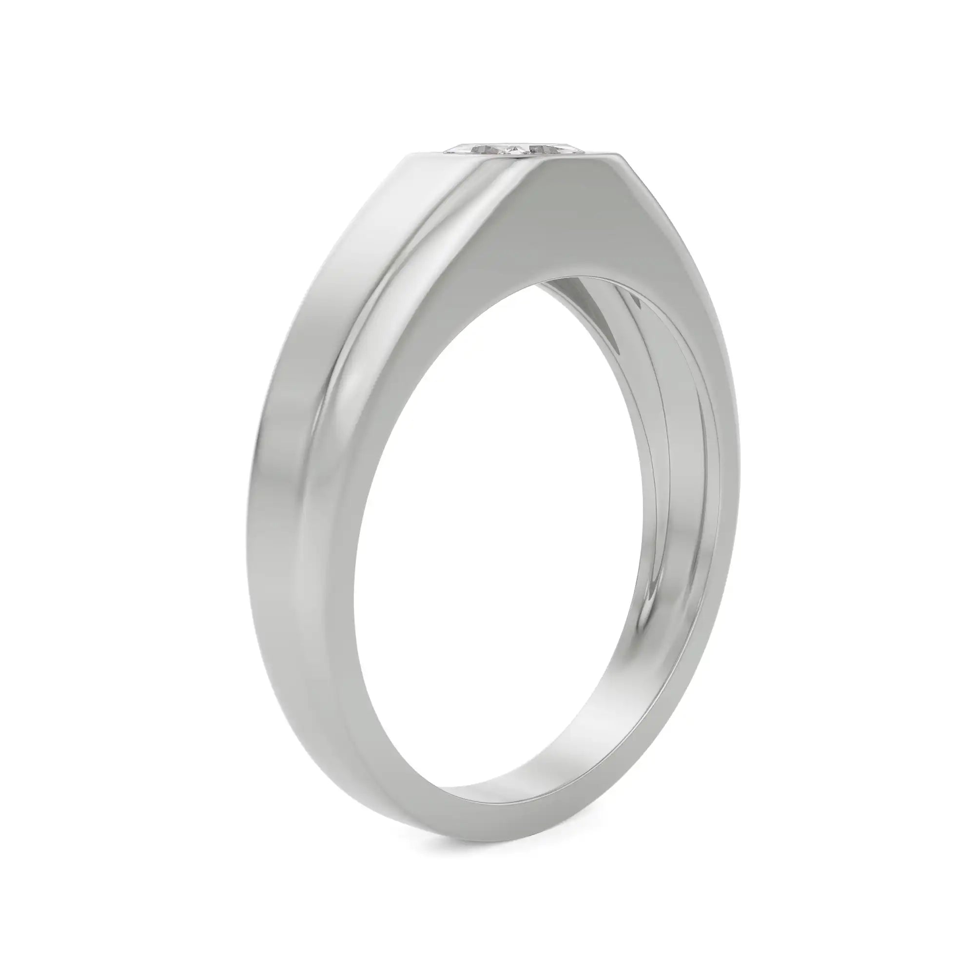 William Princess Cut Diamond Ring Side View