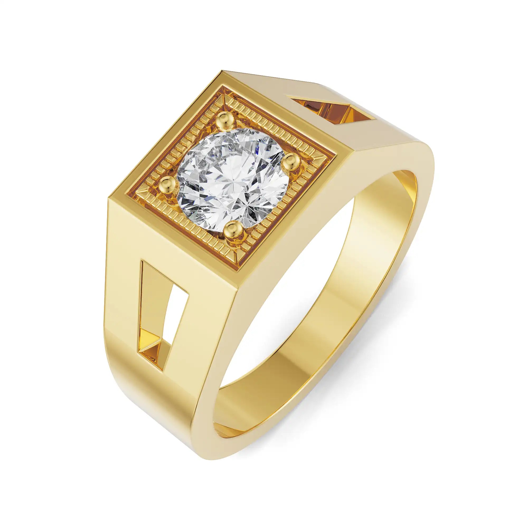 Ezra Round Men’s Diamond Ring Top View