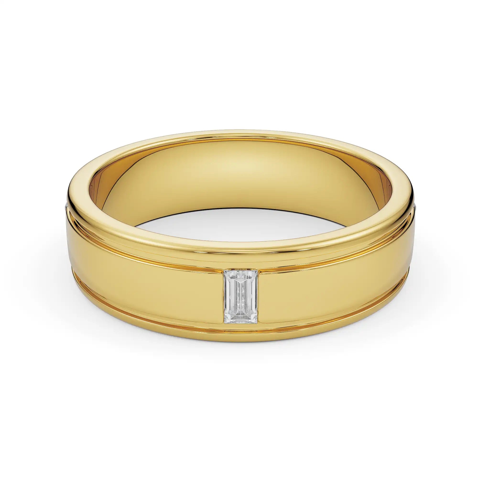 Classic Emerald Men’s Diamond Ring Front View