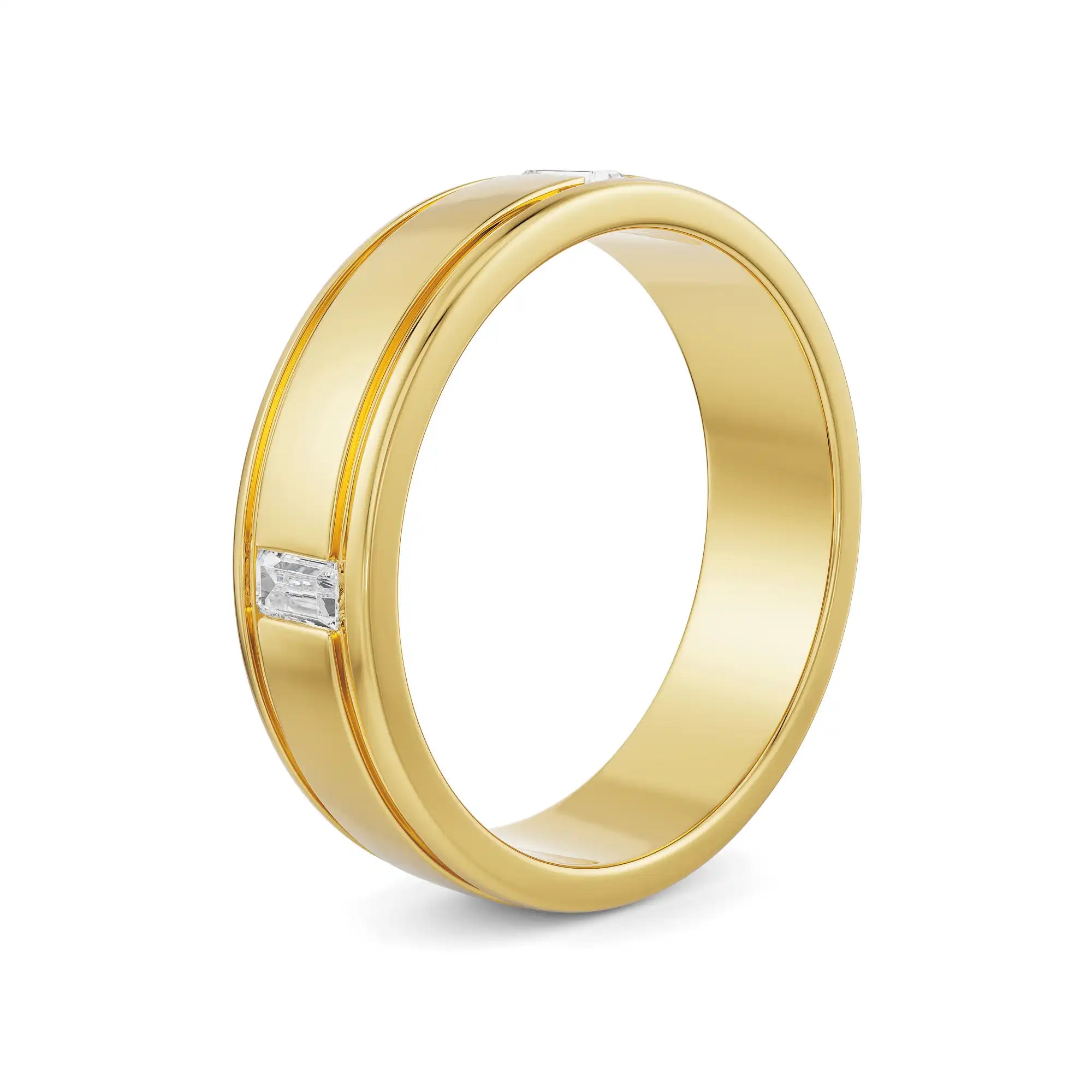 Classic Emerald Men’s Diamond Ring Side View