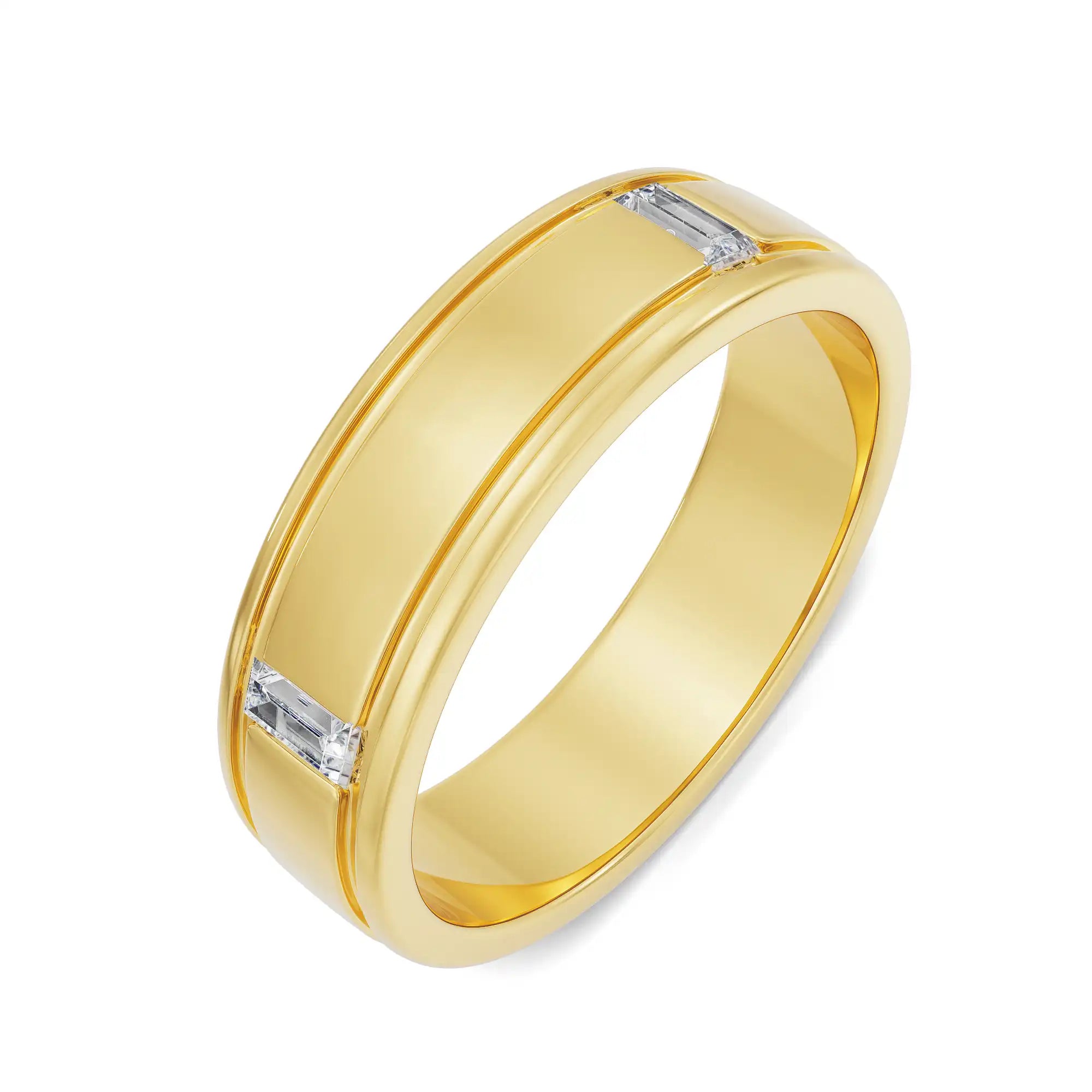 Classic Emerald Men’s Diamond Ring Top View