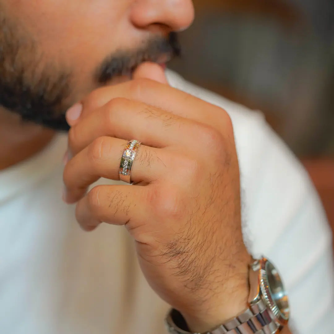 Stardust Diamond Ring for Men Prospective View