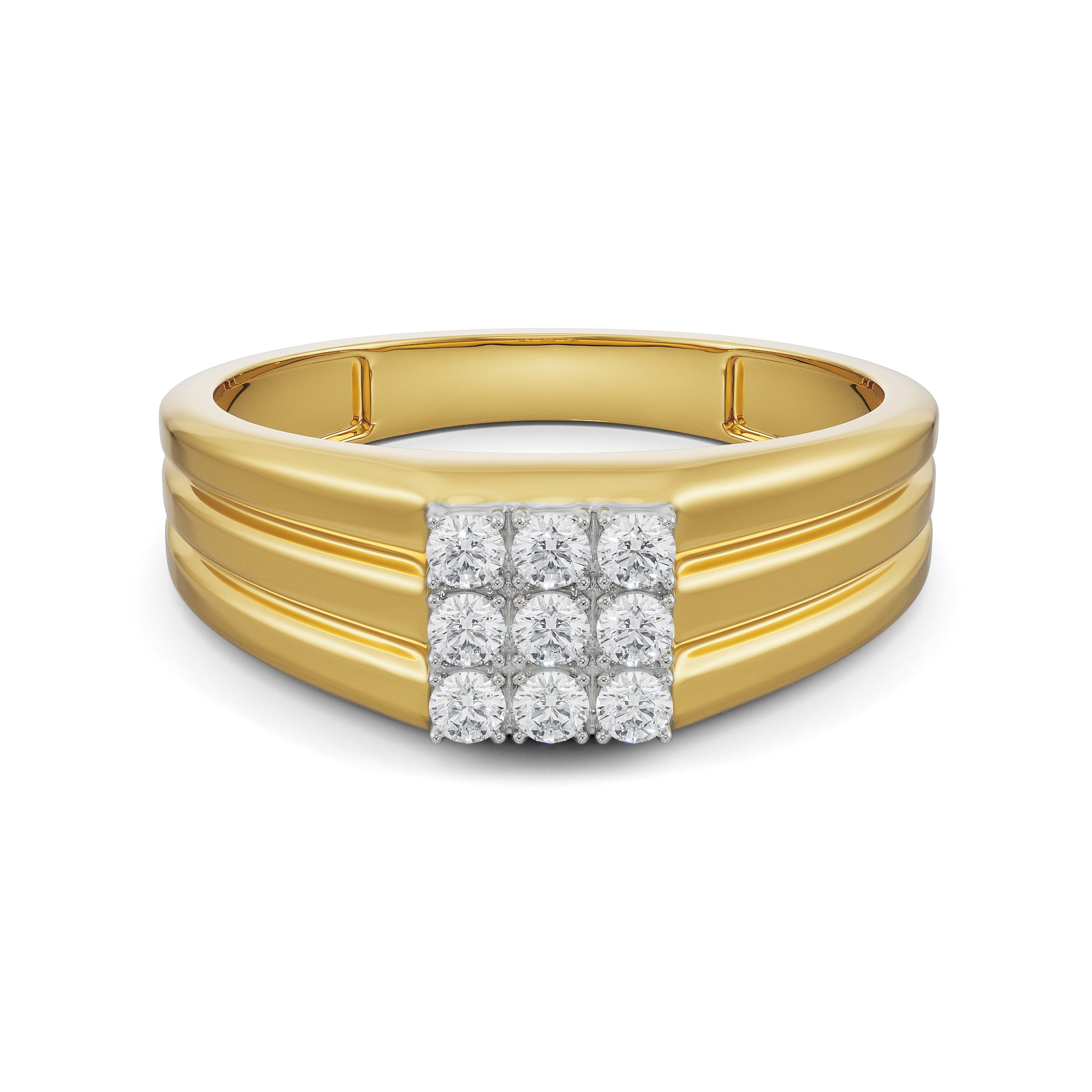 Quadret Diamond Band for Men Front View