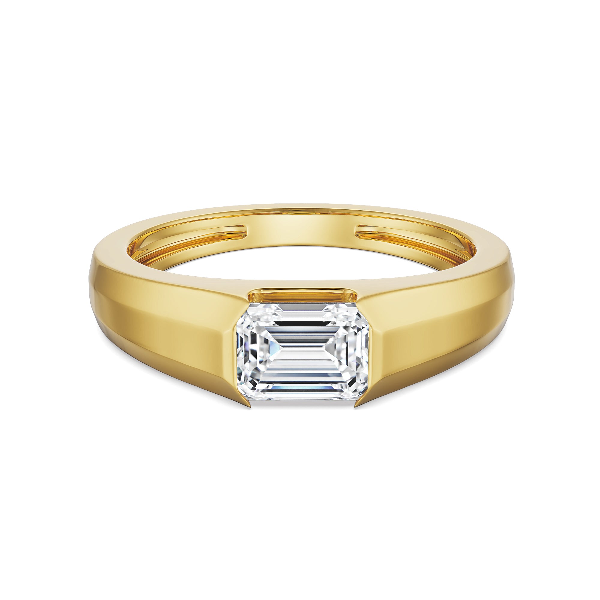 1 CT Emerald Lab Diamond Band for Men - front view