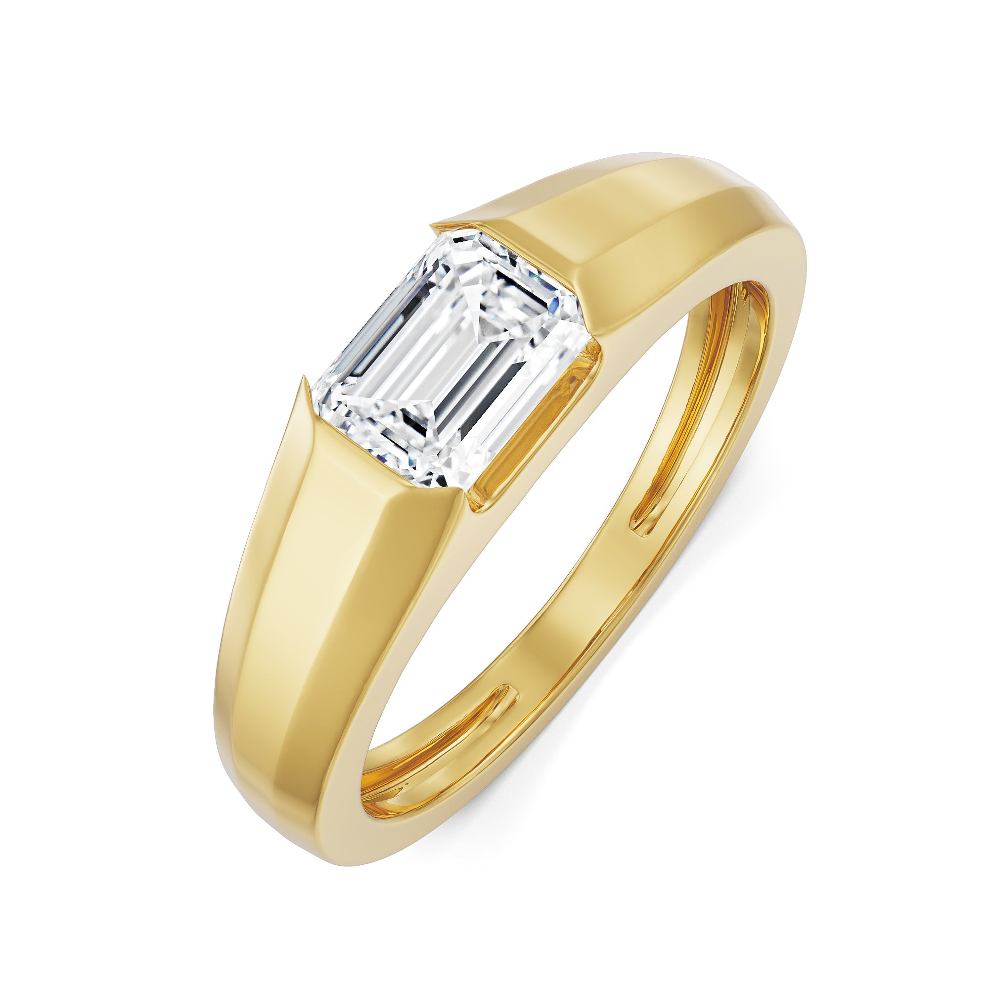 1 CT Emerald Diamond Band for Men Left view