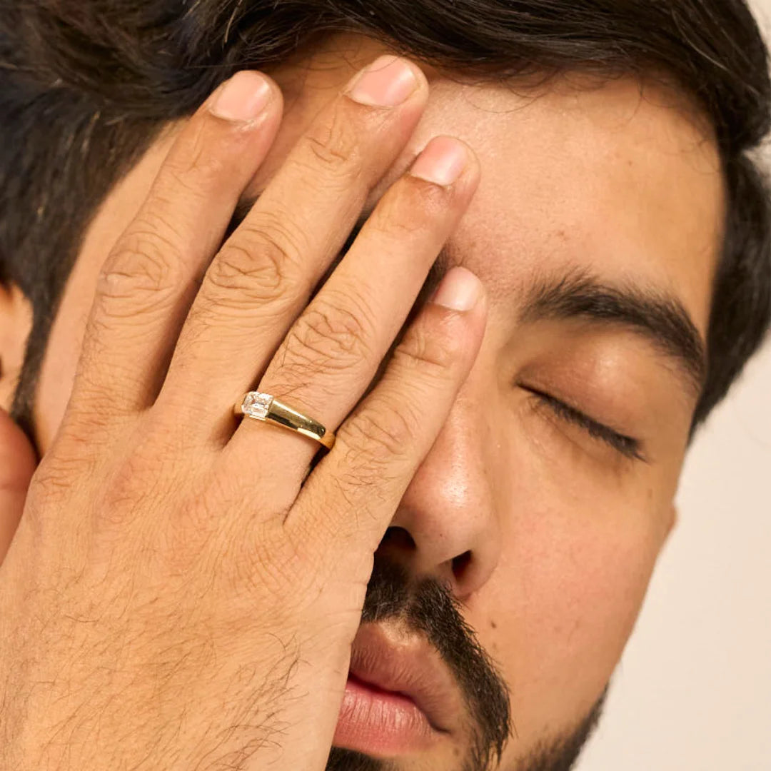 1 CT Emerald Lab Diamond Band for Men