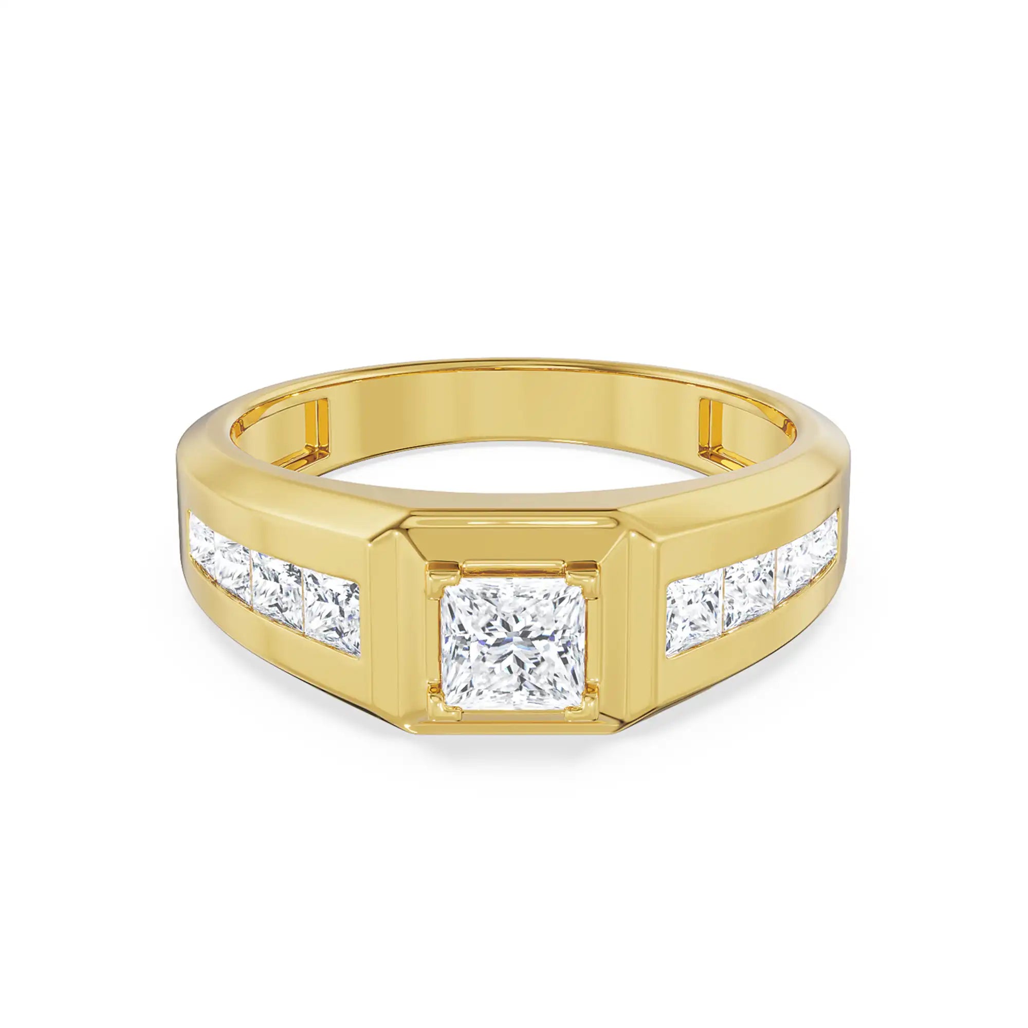 Buy Square Cut Timeless Lab Grown Diamond Men's Ring Online At Emori
