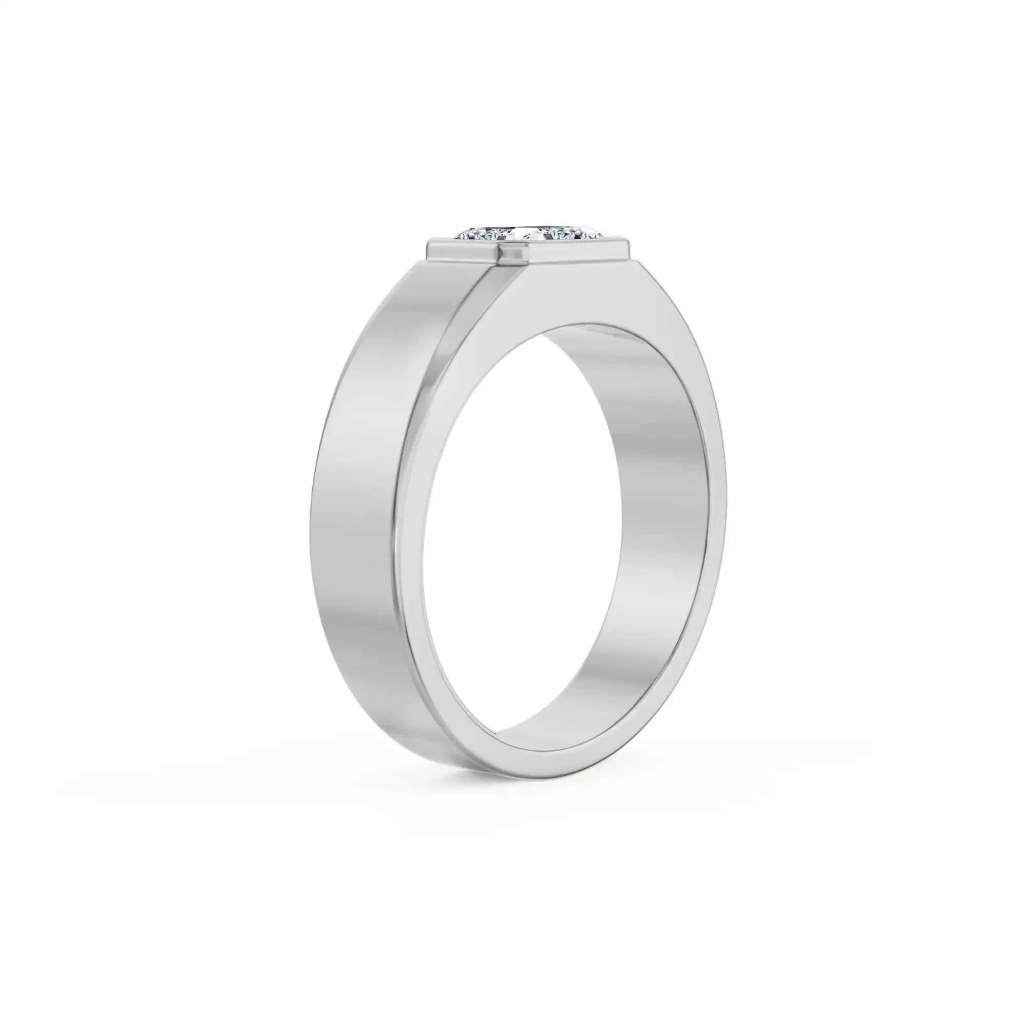 Nirvan Emerald Cut Lab Grown Diamond Ring - top view