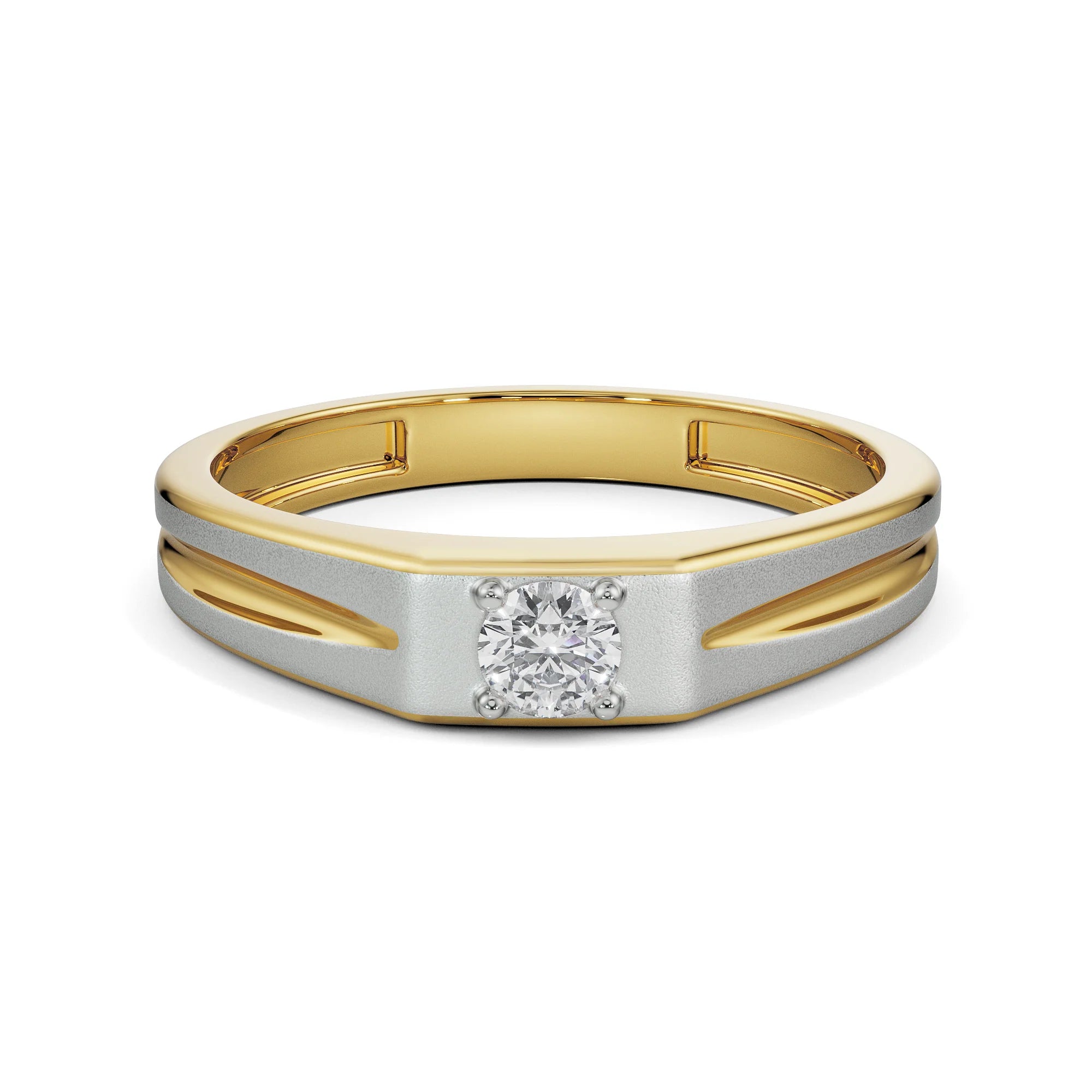 Minimalisit Diamond Band for Men Front view in 9KT