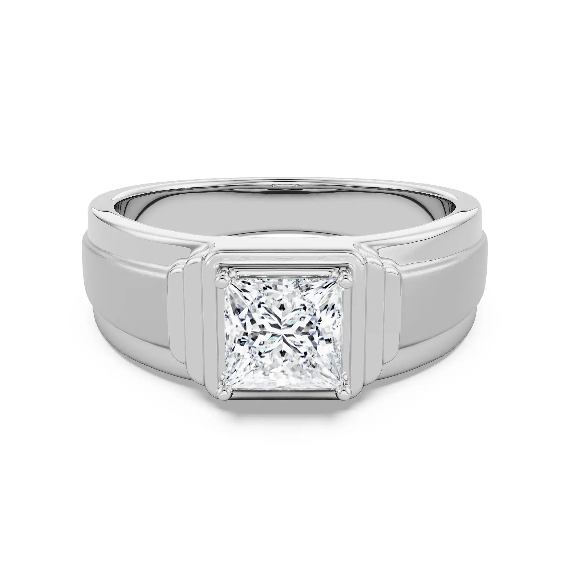Dexter 1 CT Princess Cut Lab Grown Diamond Ring - Front View