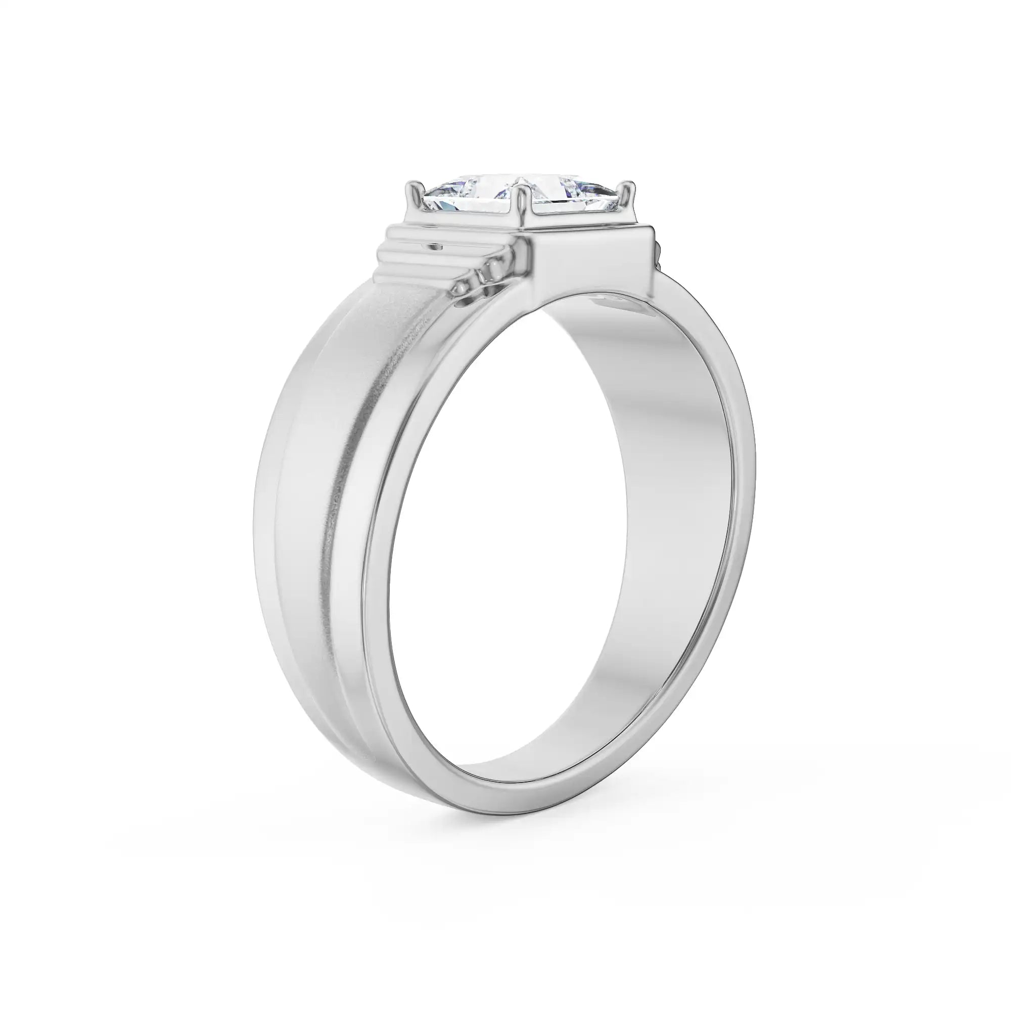 Dexter 1 CT Princess Cut Lab Grown Diamond Ring - Back View