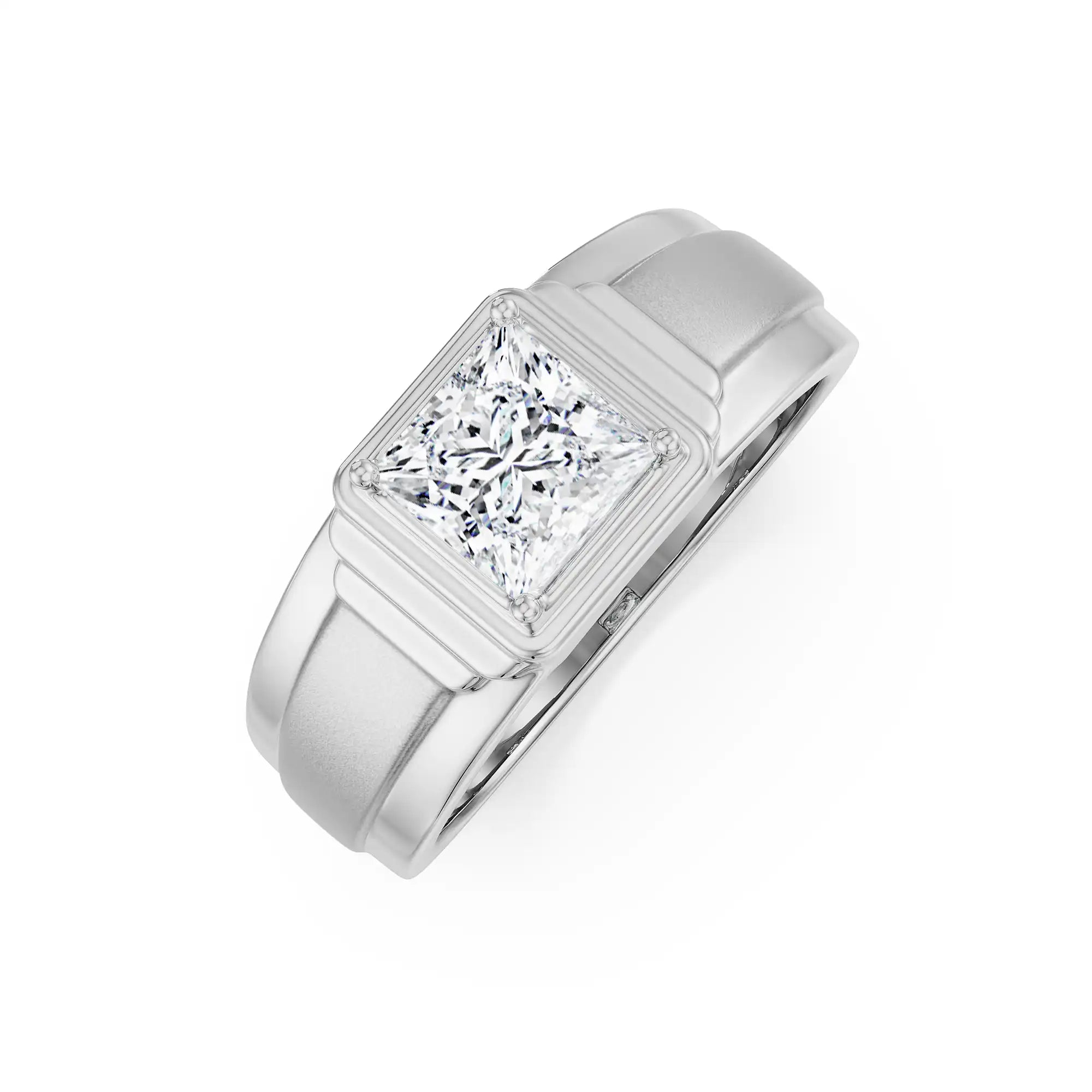 Dexter 1 CT Princess Cut Lab Grown Diamond Ring - Top View
