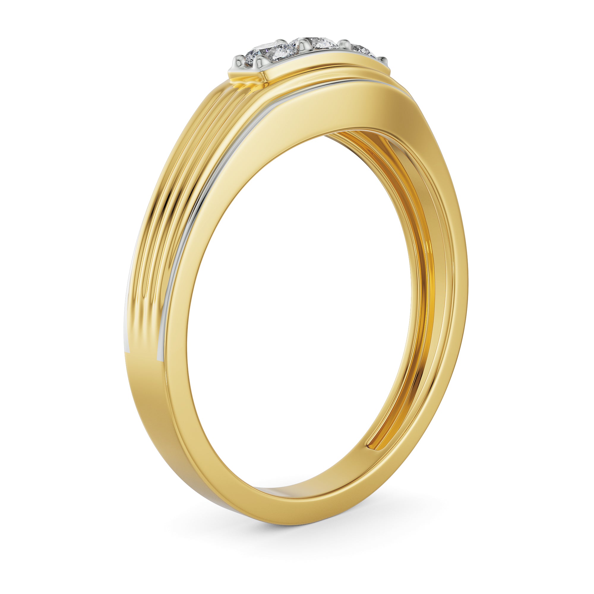 Trio Diamond Band for Men Side View