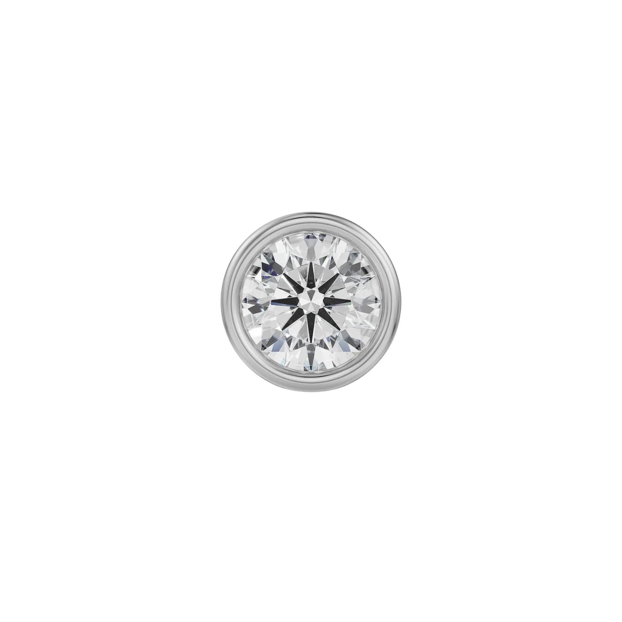 0.5 CT Round Solitaire Studs for Men Front View in 9KT