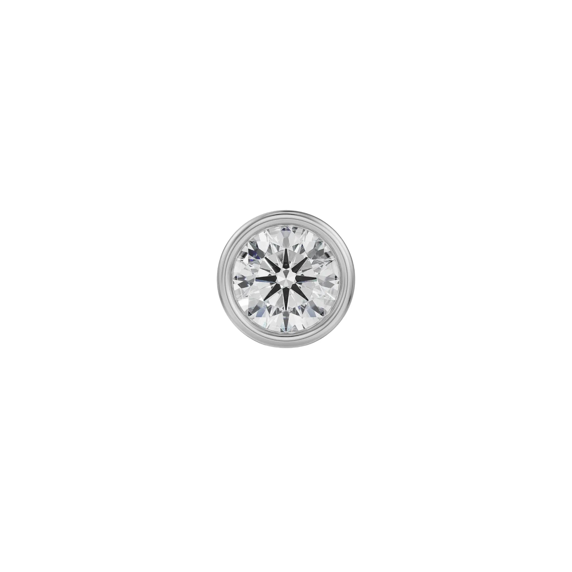 0.25 CT Round Lab Grown Diamond Solitaire Studs for Men Front View