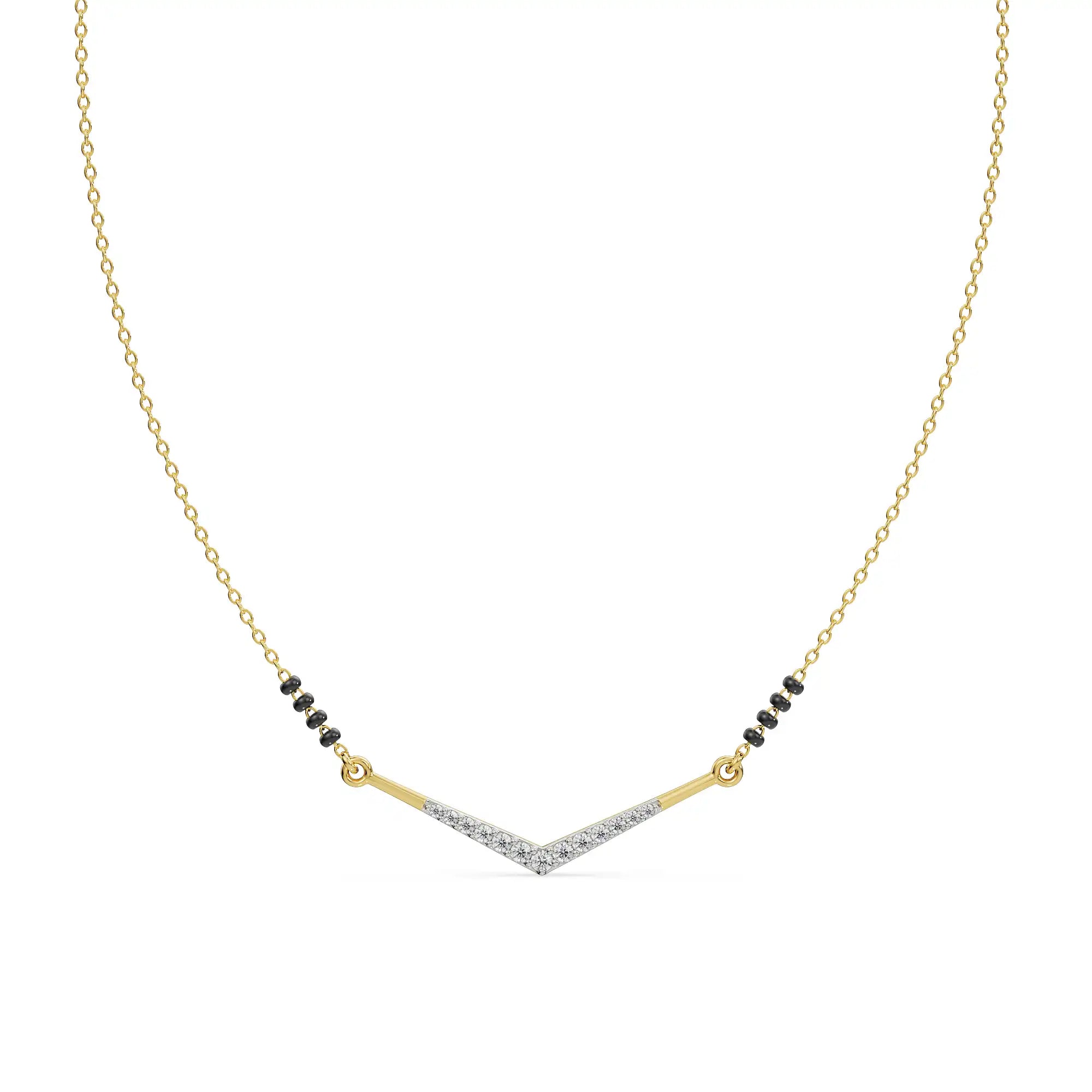 Meera Diamond Mangalsutra Front View