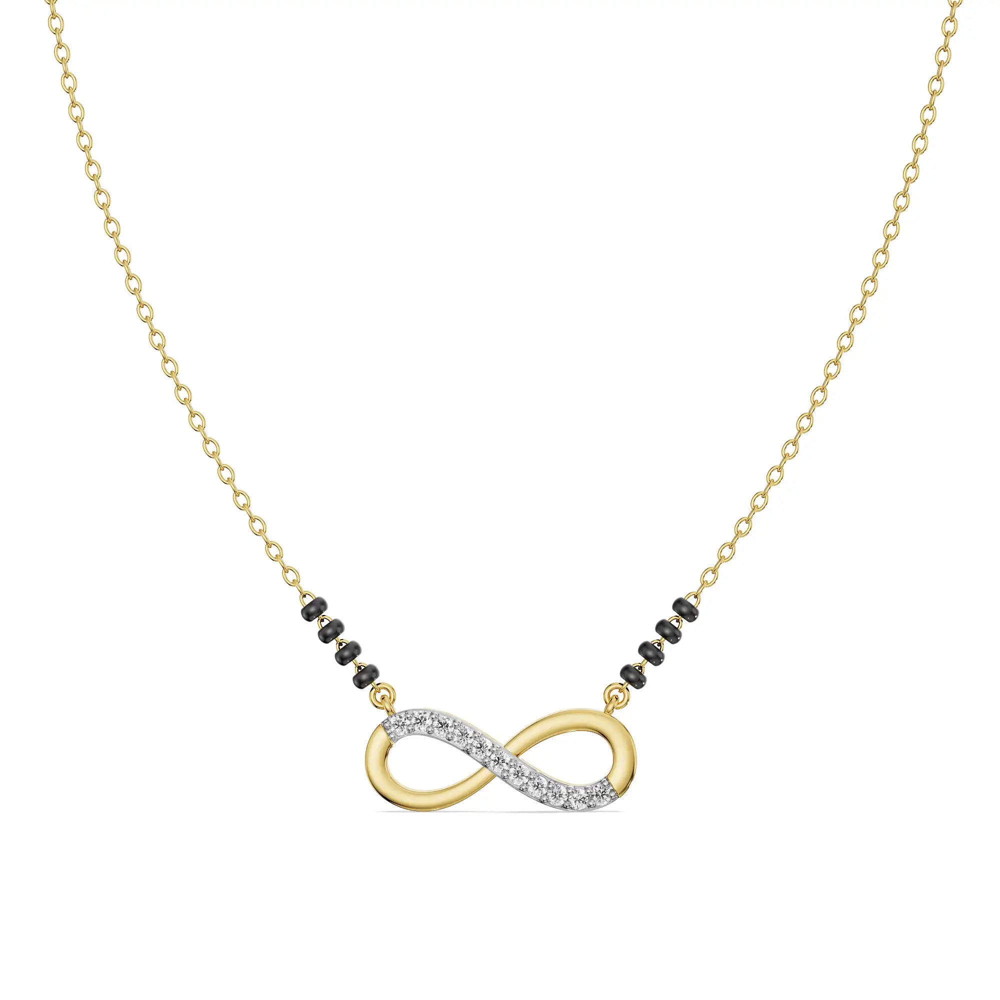 Infinity Diamond Mangalsutra Front View