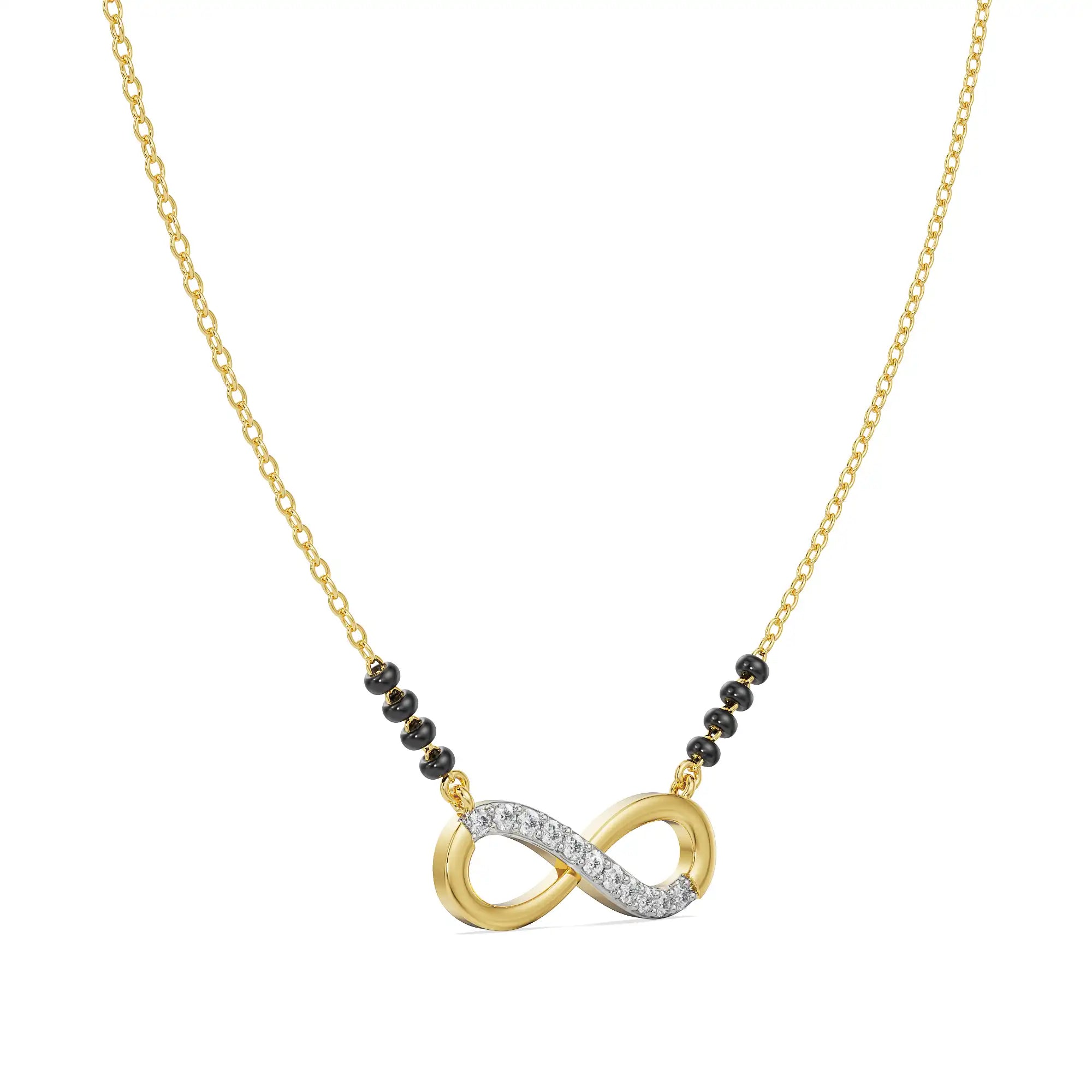 Infinity Diamond Mangalsutra Side View